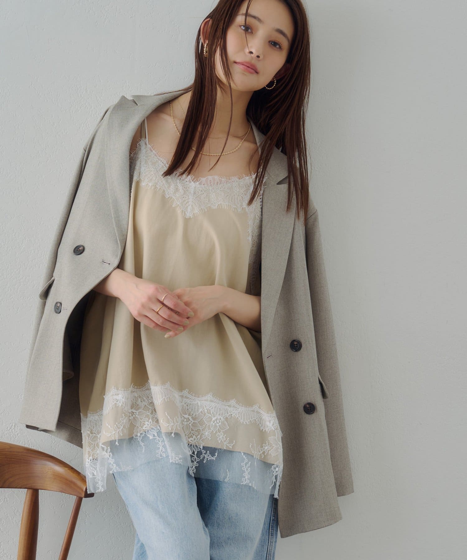 DISCOAT(ディスコート) 【Noka】レース使いキャミチュニック