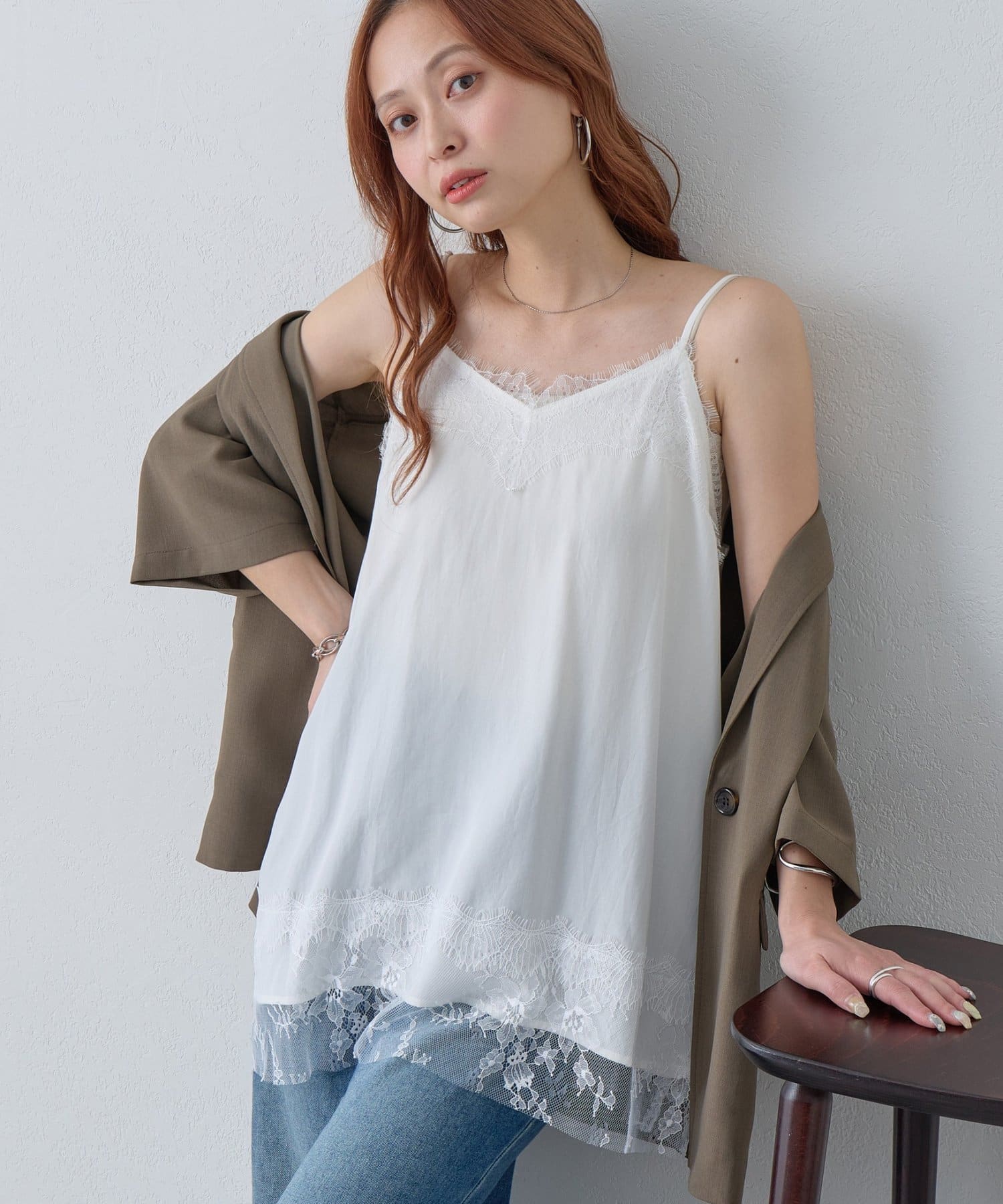 DISCOAT(ディスコート) 【Noka/新色追加】レース使いキャミチュニック