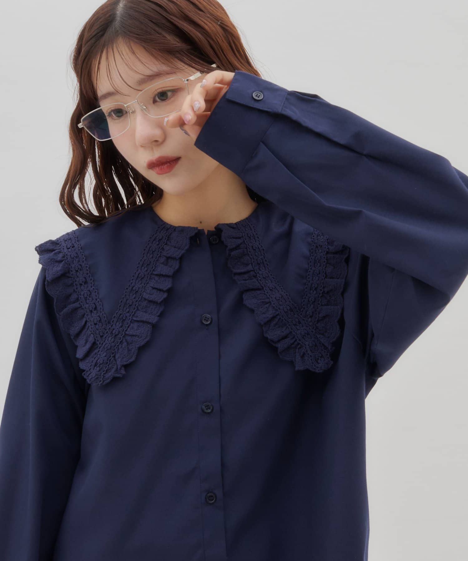 DISCOAT(ディスコート) 【SS先行予約/umm.】ビックカラーレースシャツ