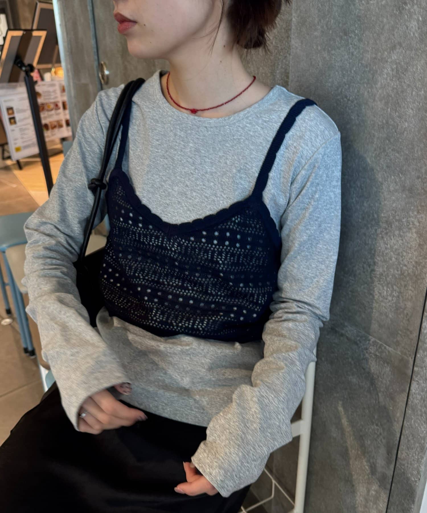 DISCOAT(ディスコート) 【umm.】透かし編みニットキャミ