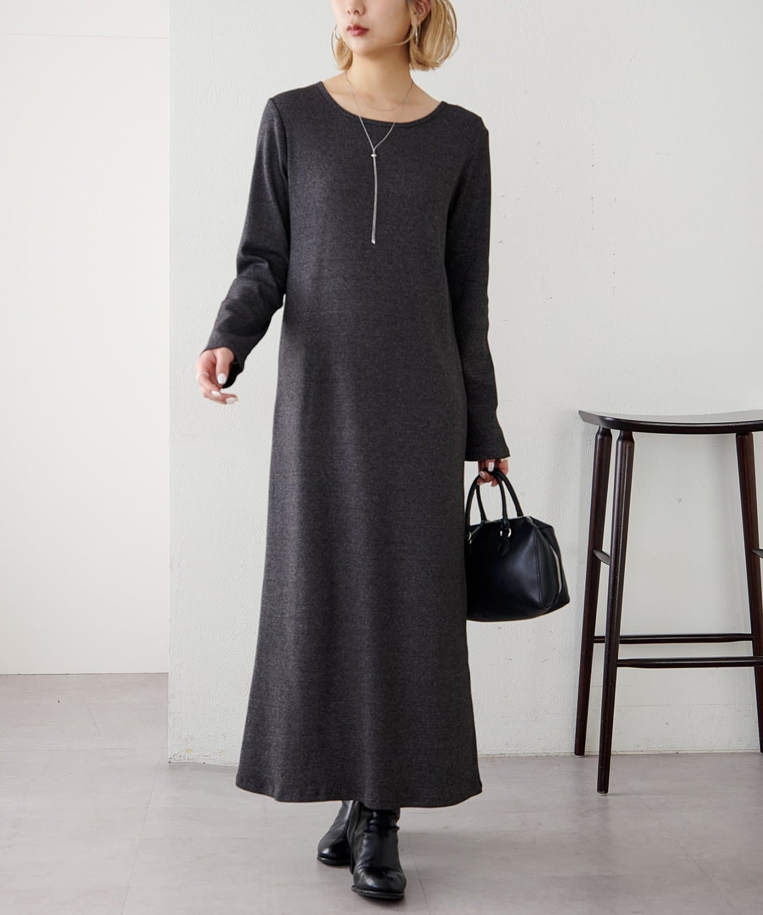 DISCOAT(ディスコート) 【Noka】リブカットワンピース