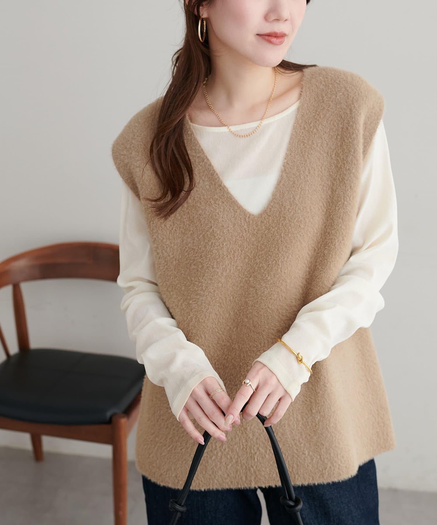 DISCOAT(ディスコート) 【Noka/WEB限定】ミニシャギーVベスト