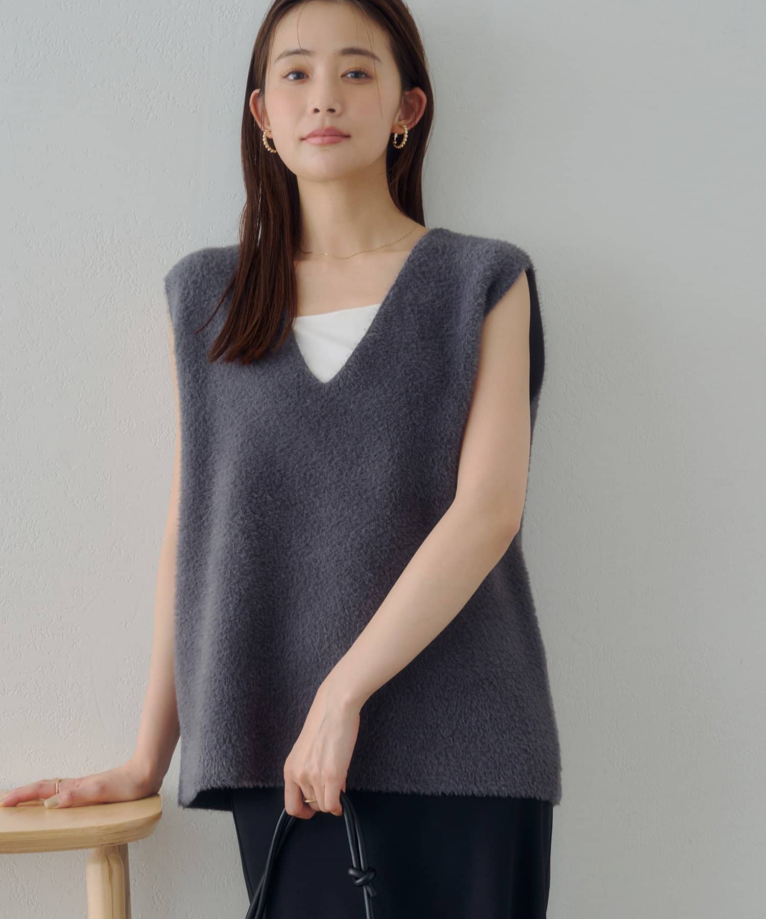 DISCOAT(ディスコート) 【Noka/WEB限定】ミニシャギーVベスト