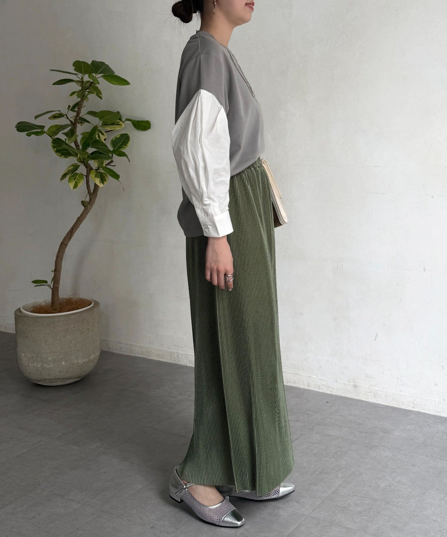 Chez toi(シェトワ) 袖切替ポンチプルオーバー