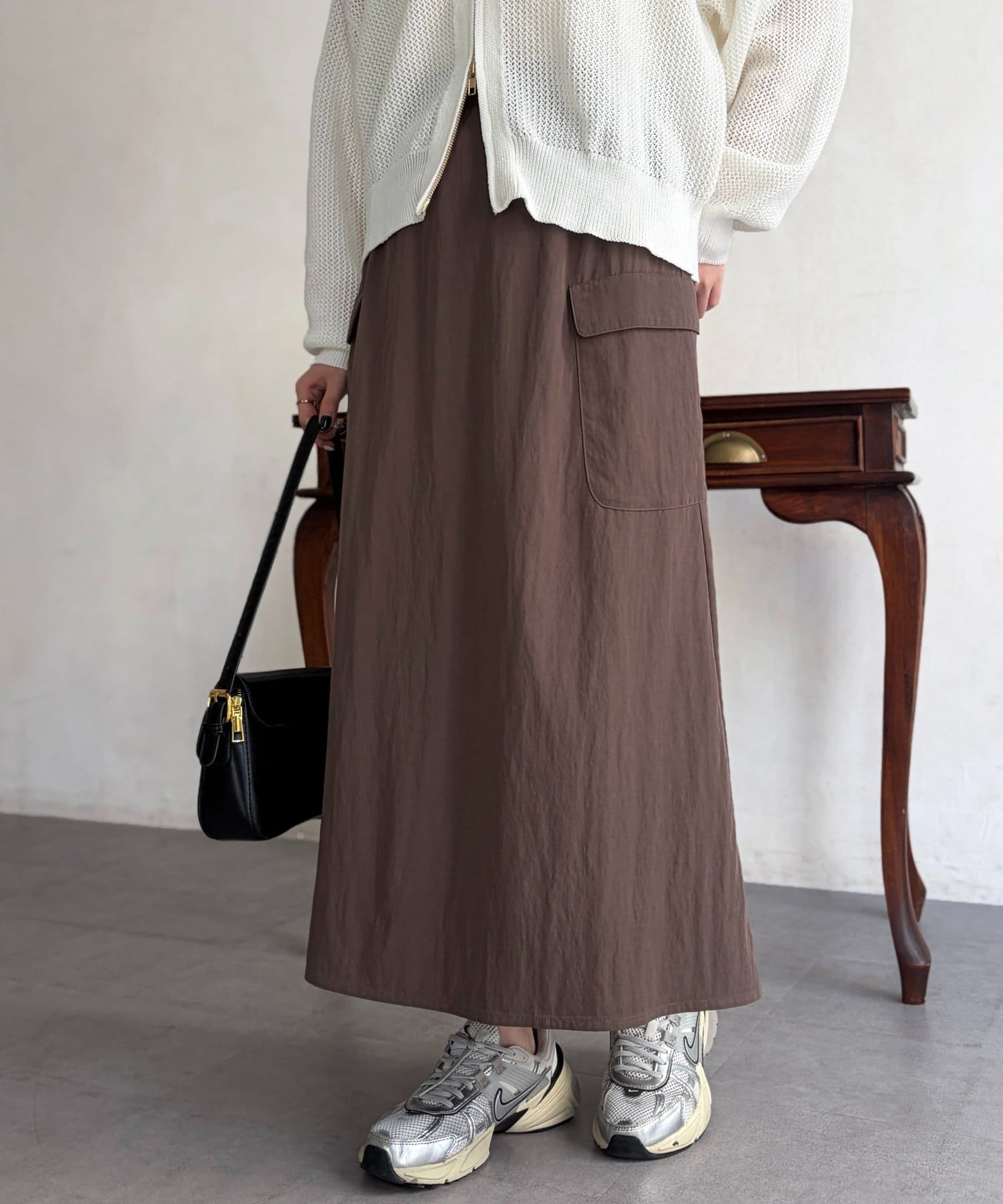 Chez toi(シェトワ) レーヨンナイロンワークスカート