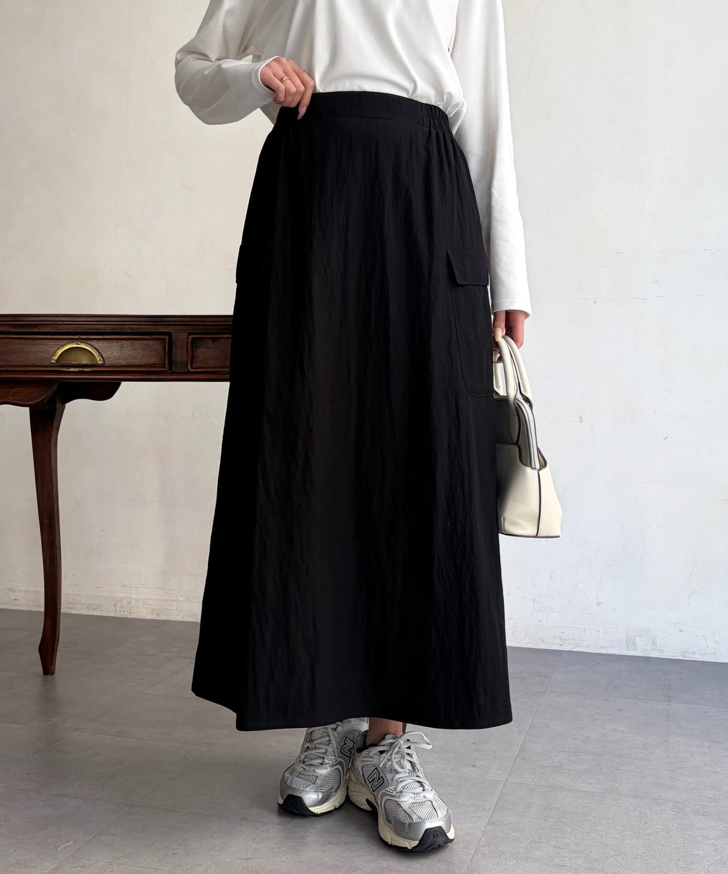 Chez toi(シェトワ) レーヨンナイロンワークスカート