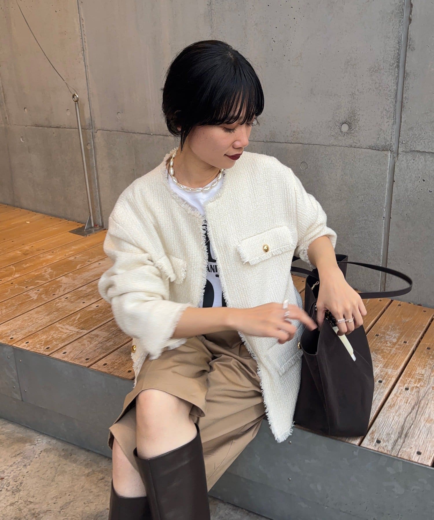 SHENERY(シーナリー) 【インフルエンサー＠akane_nagataコラボ】ツイードジャケット