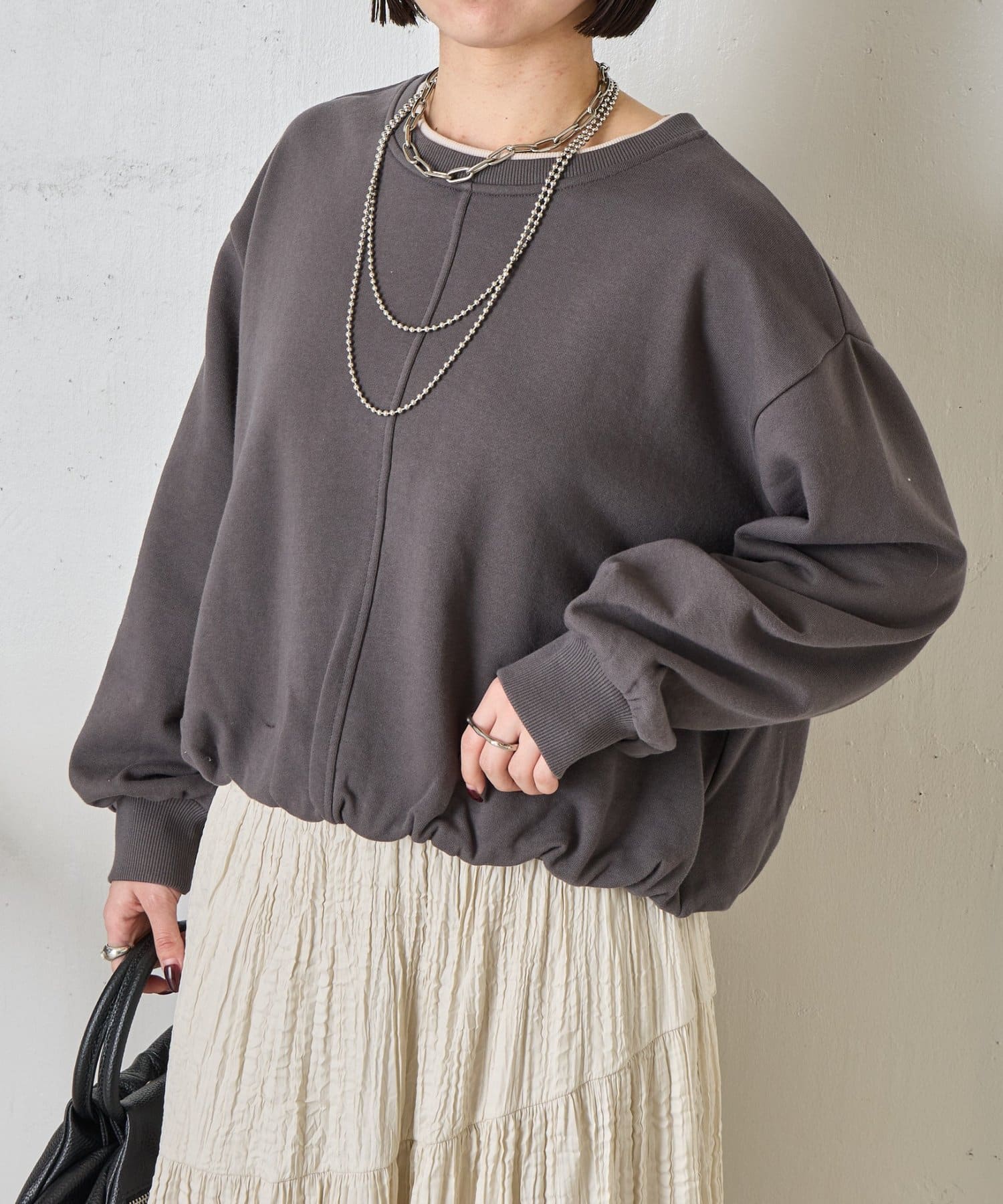 Jena　espace merveilleux(ジェナ　エスパスメルヴェイユ) 裾バルーンプルオーバー