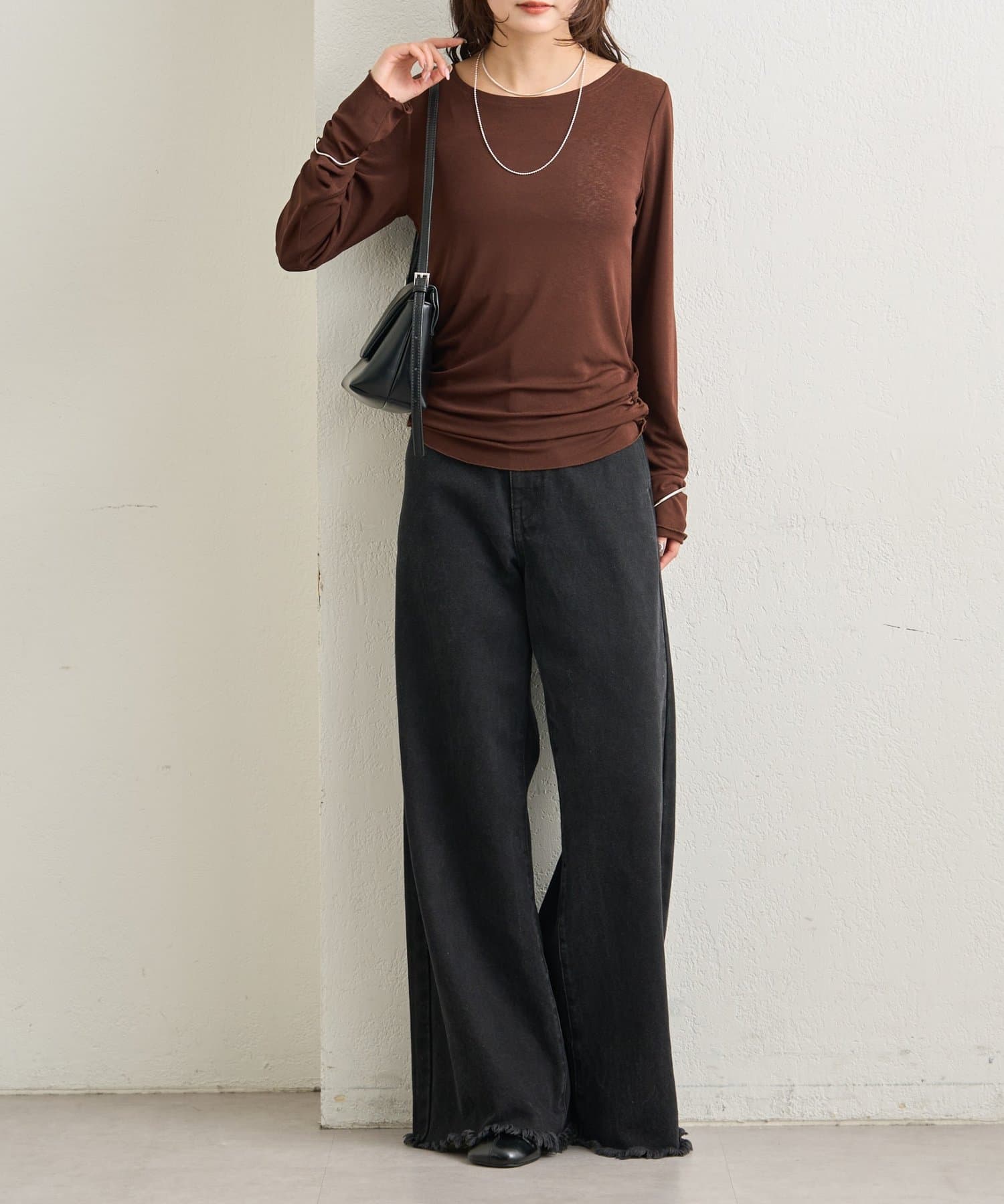 mystic(ミスティック) 裾ギャザーシアーロンＴ