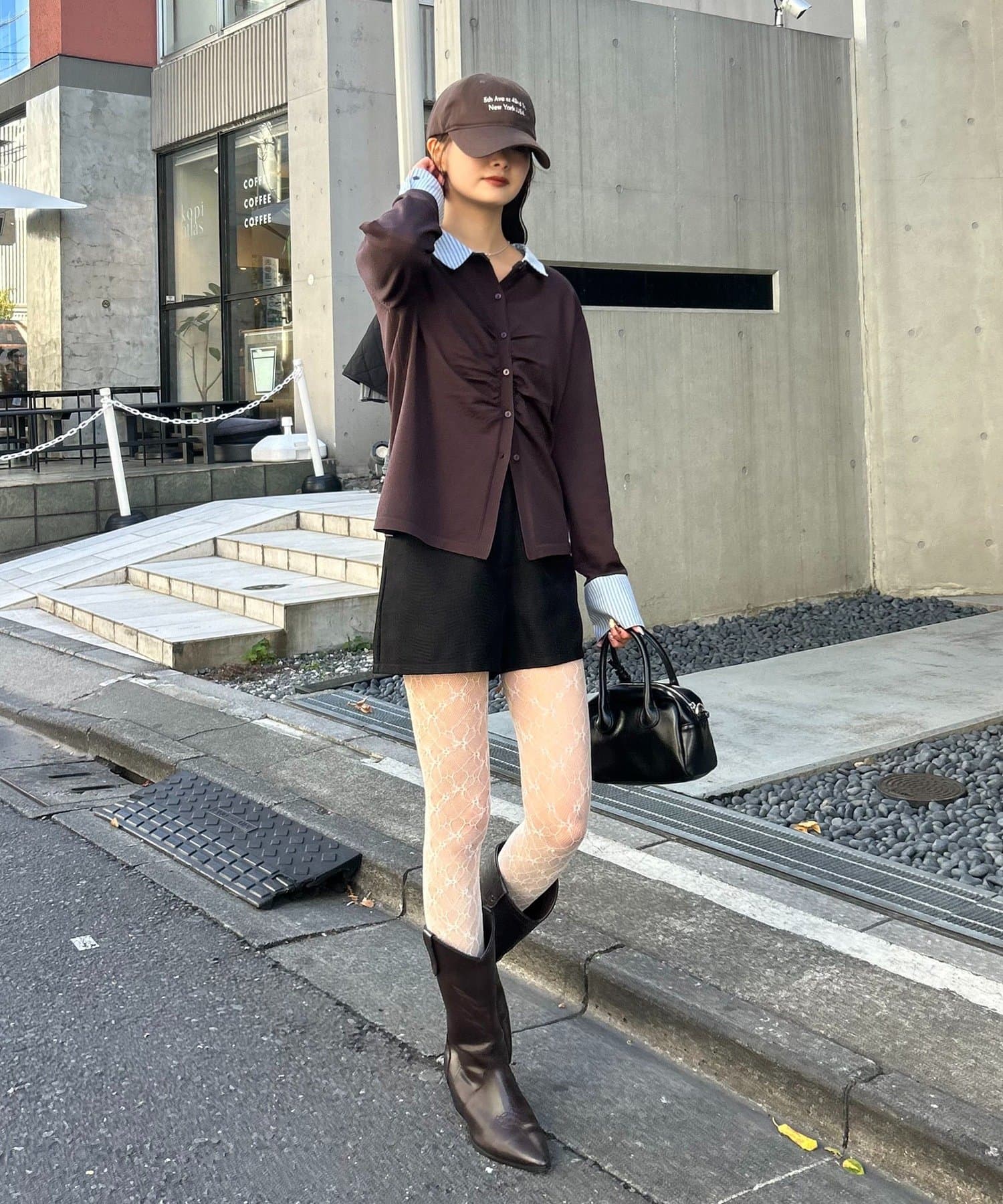 mystic(ミスティック) 【＠___s_m17企画】ストライプ付け襟配色ニット