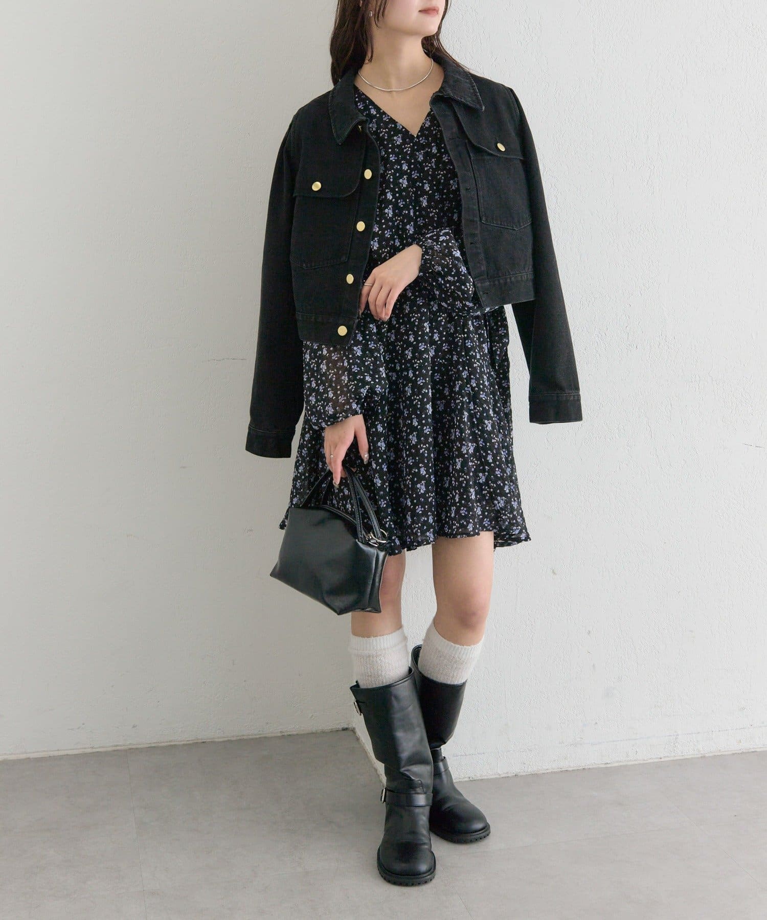 mystic(ミスティック) 【@sktnnm企画】金ボタンデニムパフジャケット