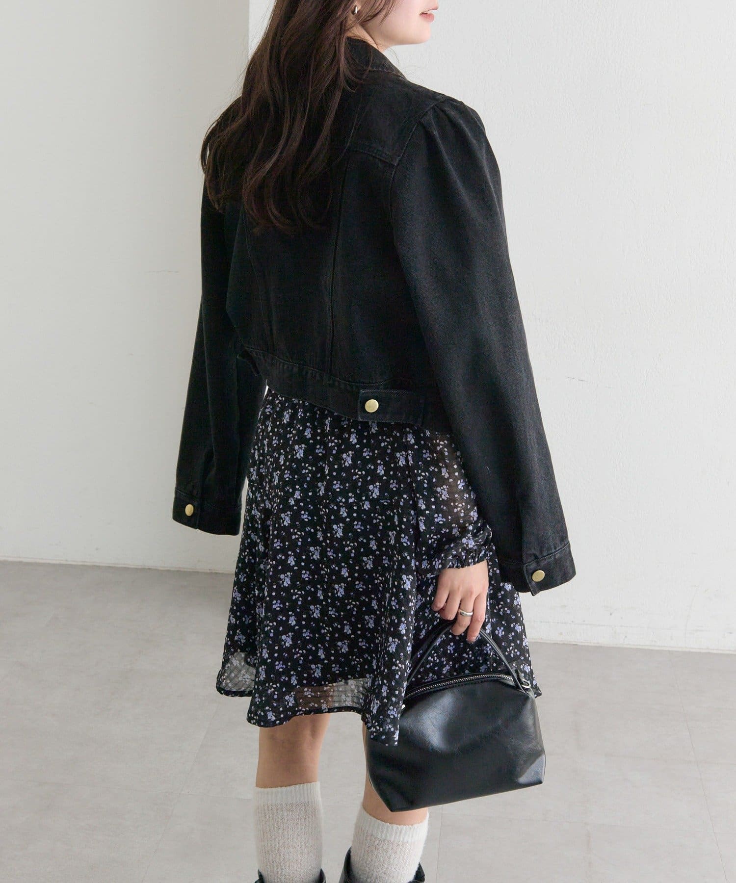 mystic(ミスティック) 【@sktnnm企画】金ボタンデニムパフジャケット