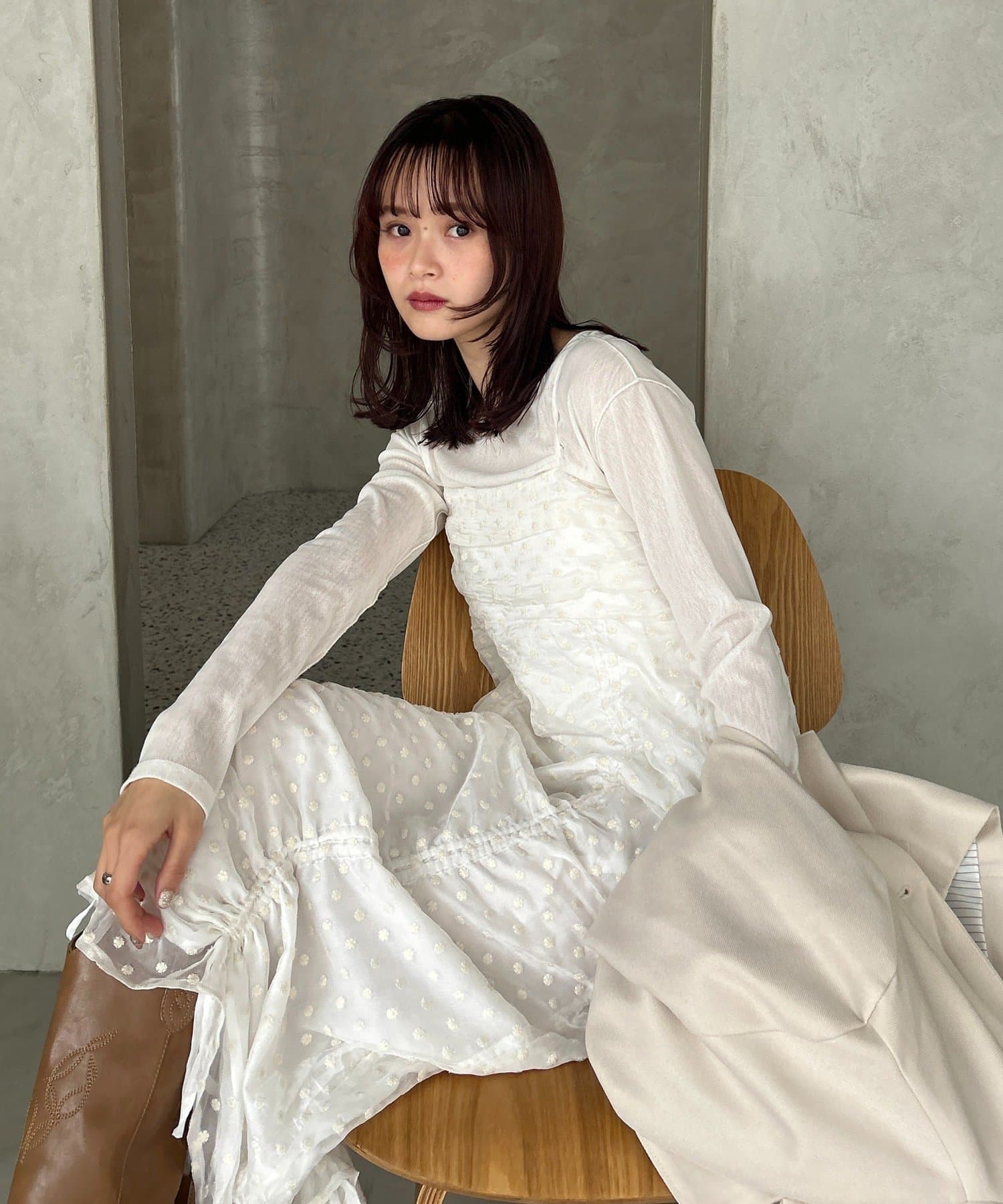 mystic(ミスティック) 【＠akane__11.1企画】ドロストフラワーキャミワンピース