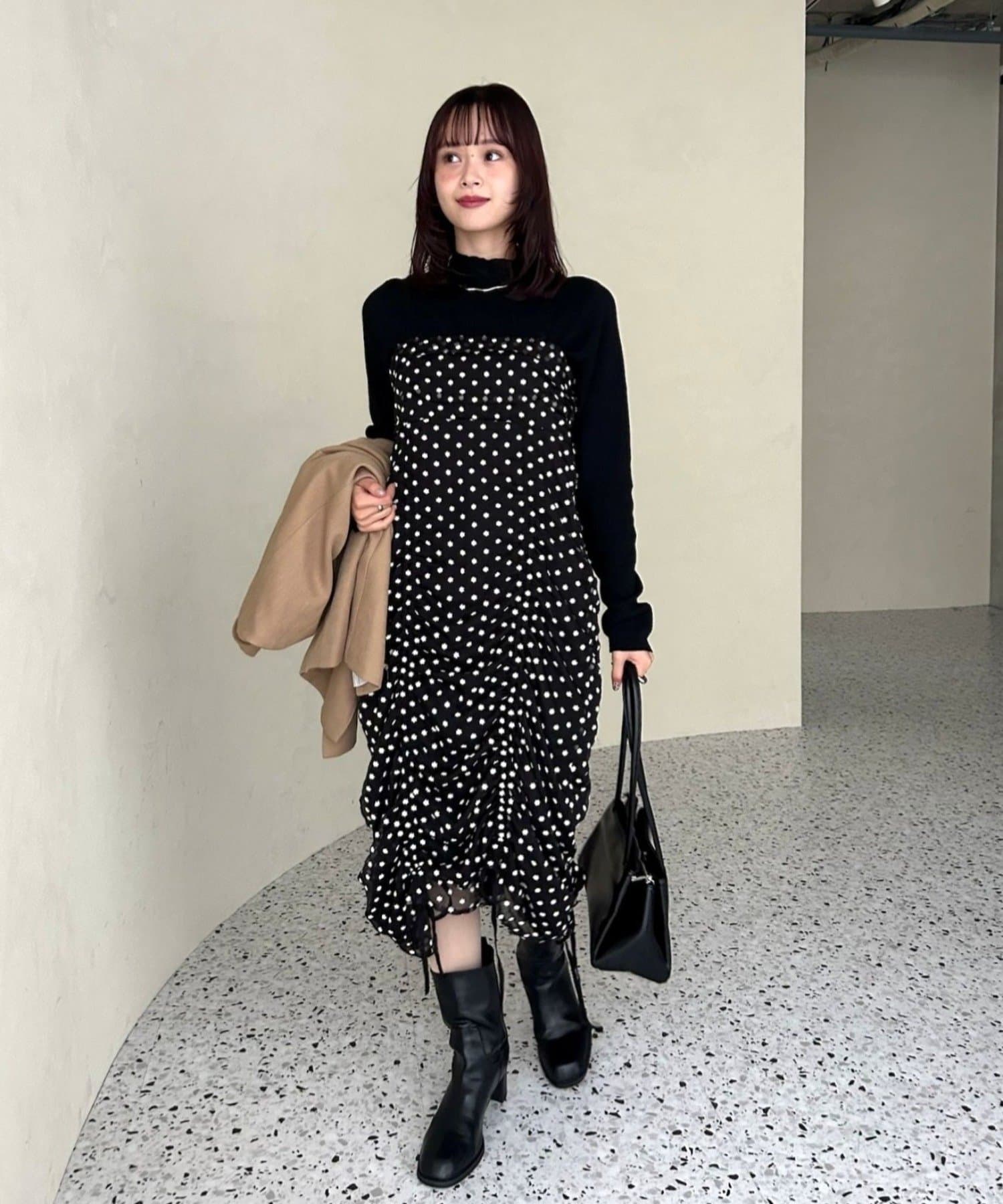 mystic(ミスティック) 【＠akane__11.1企画】ドロストフラワーキャミワンピース