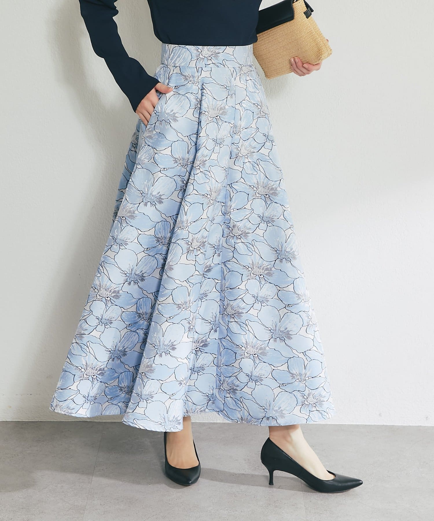 La boutique BonBon(ラブティックボンボン) お花ジャガードスカート