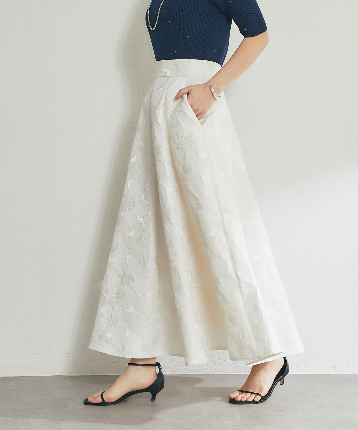 La boutique BonBon(ラブティックボンボン) お花ジャガードスカート