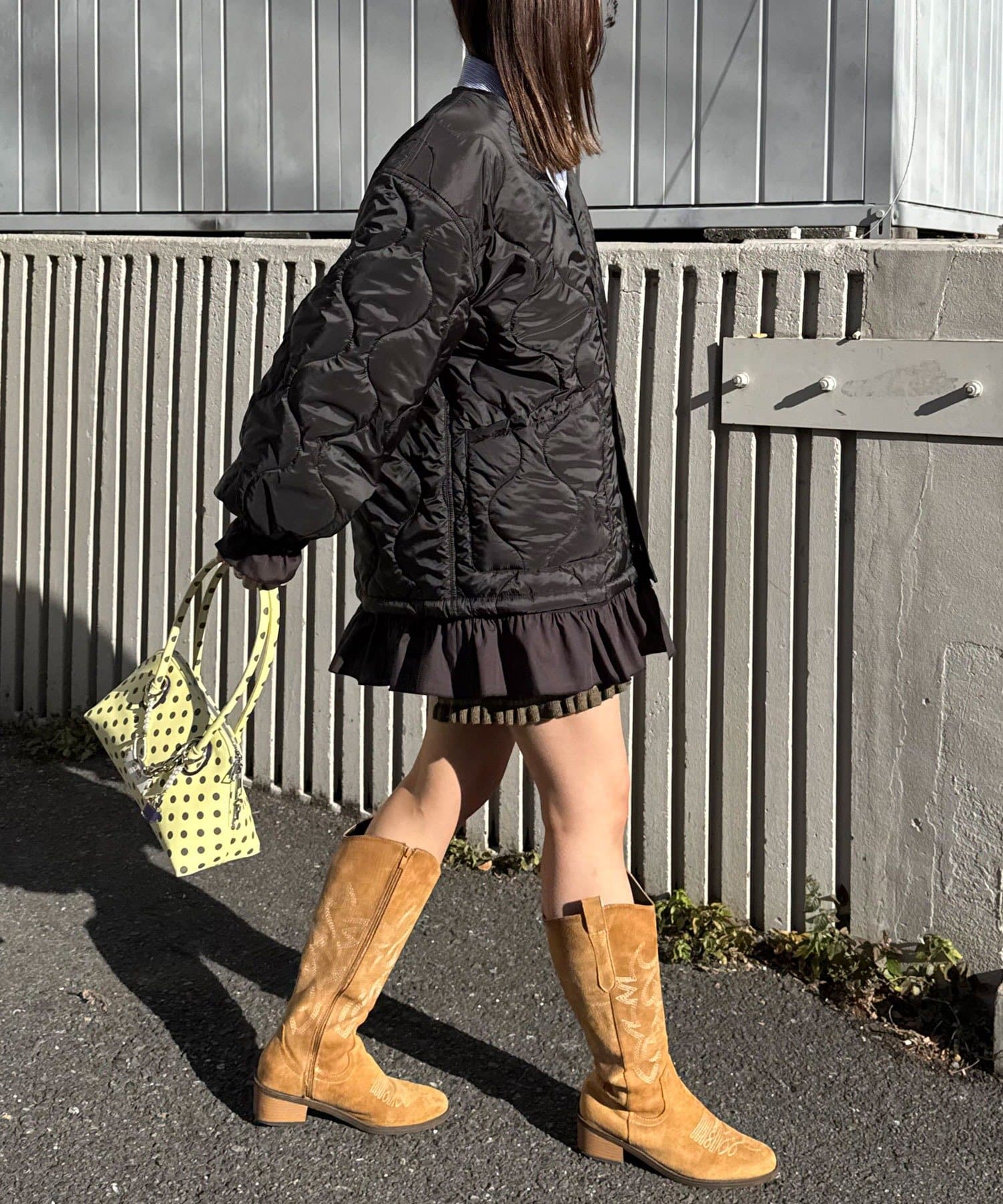 CIAOPANIC(チャオパニック) フリルレイヤードキルティングライナージャケット