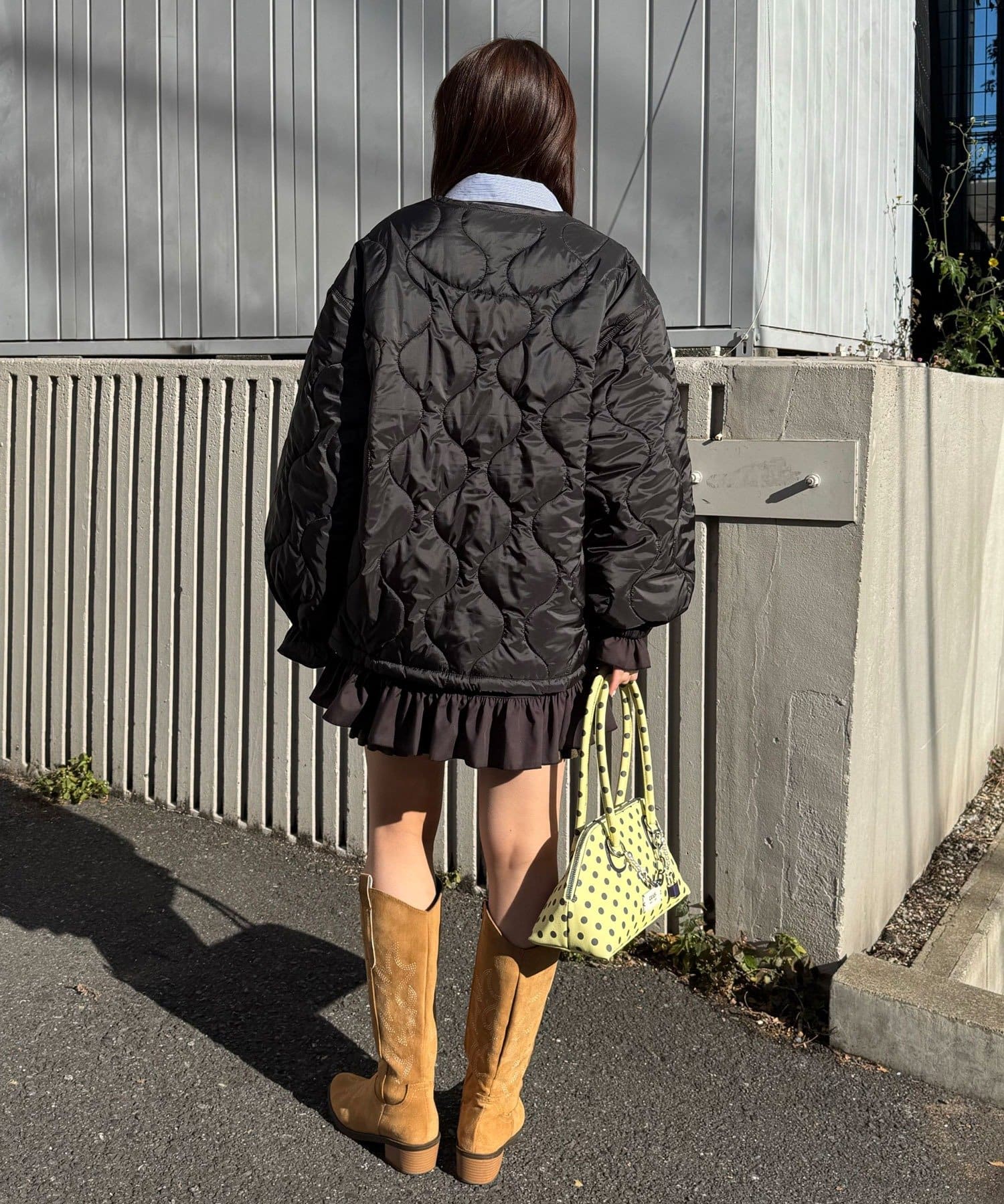 CIAOPANIC(チャオパニック) フリルレイヤードキルティングライナージャケット