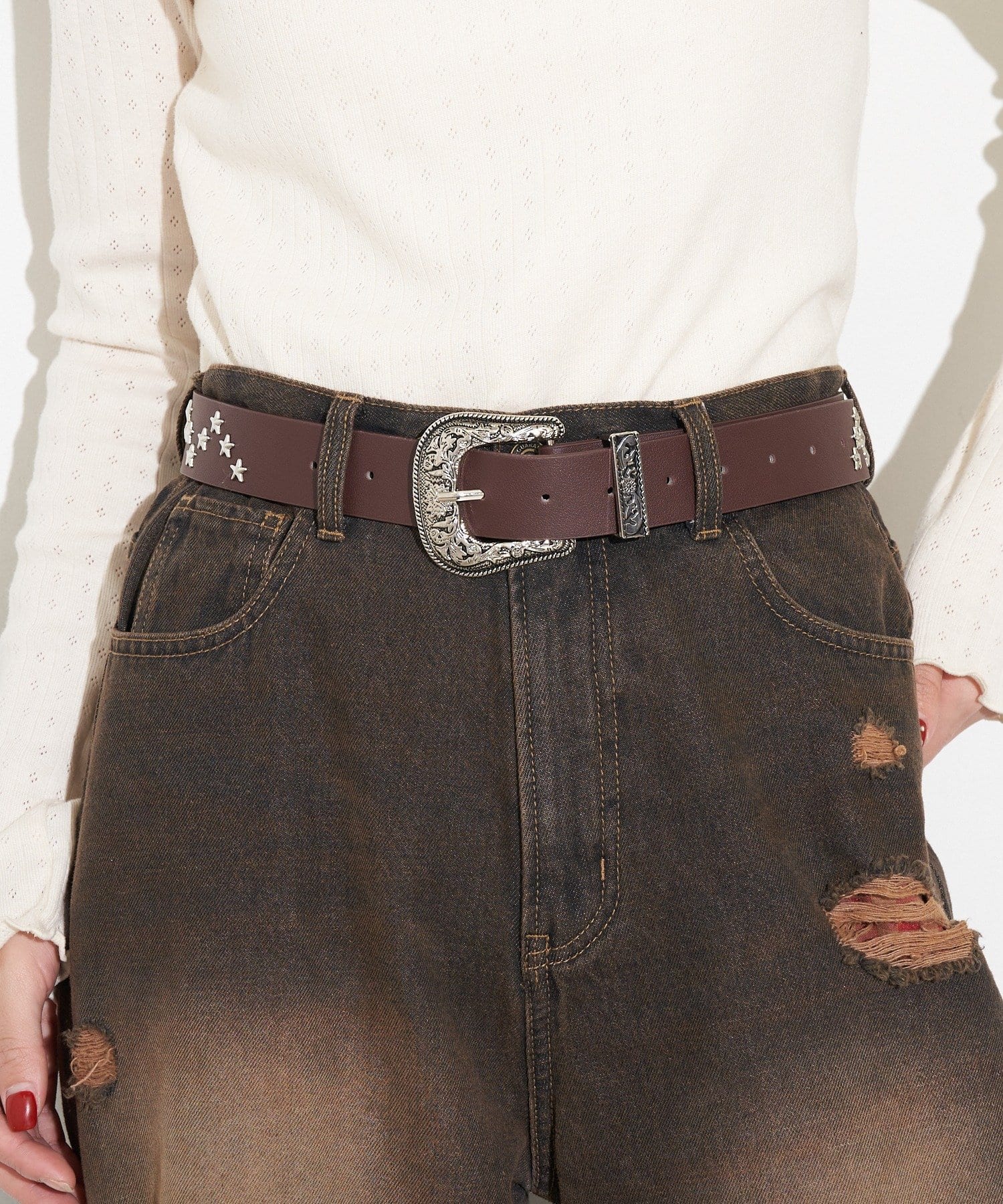 CIAOPANIC(チャオパニック) 星形スタッズベルト