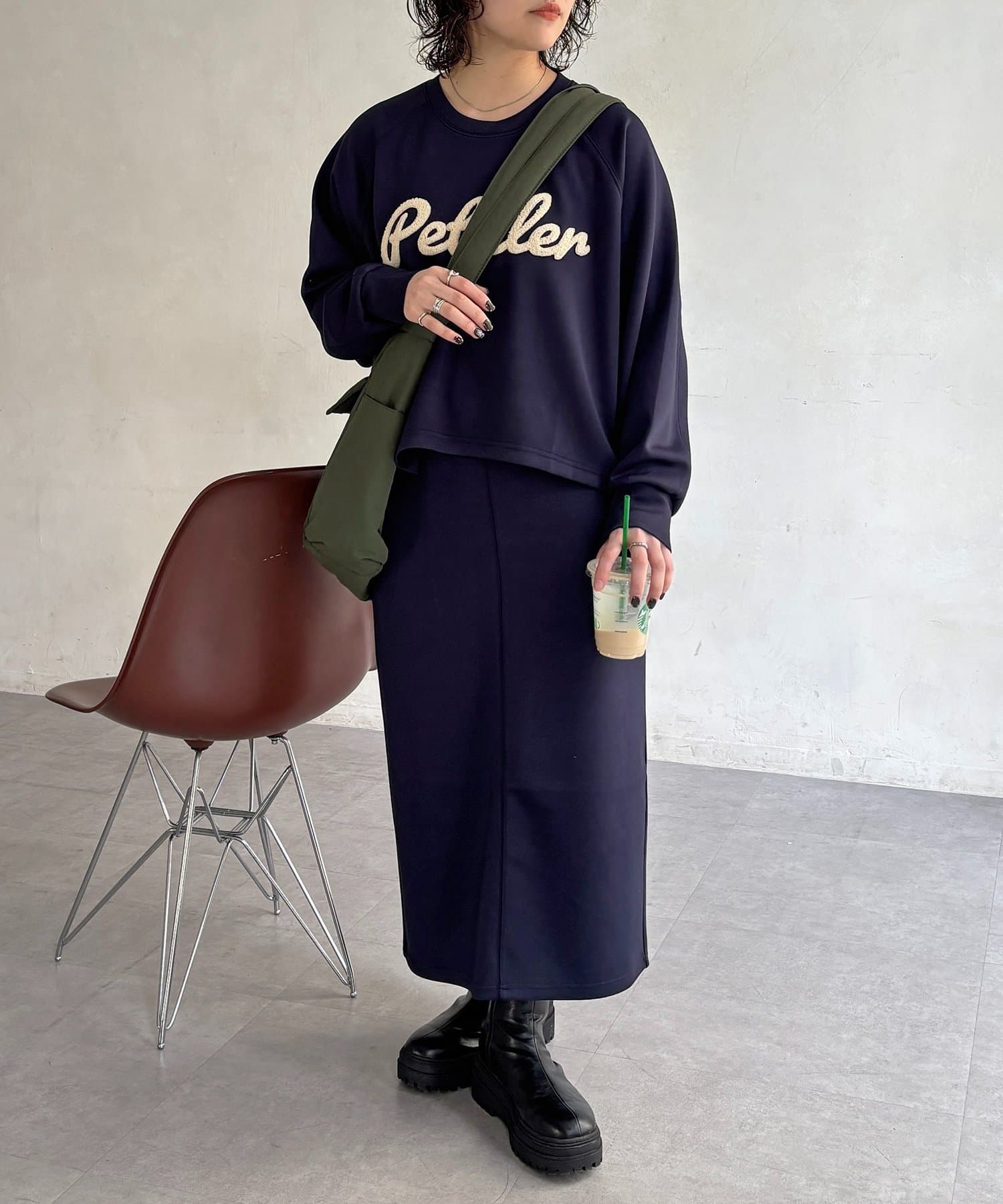 CPCM(シーピーシーエム) コクーンプルオーバー×ナロースカートセットアップ