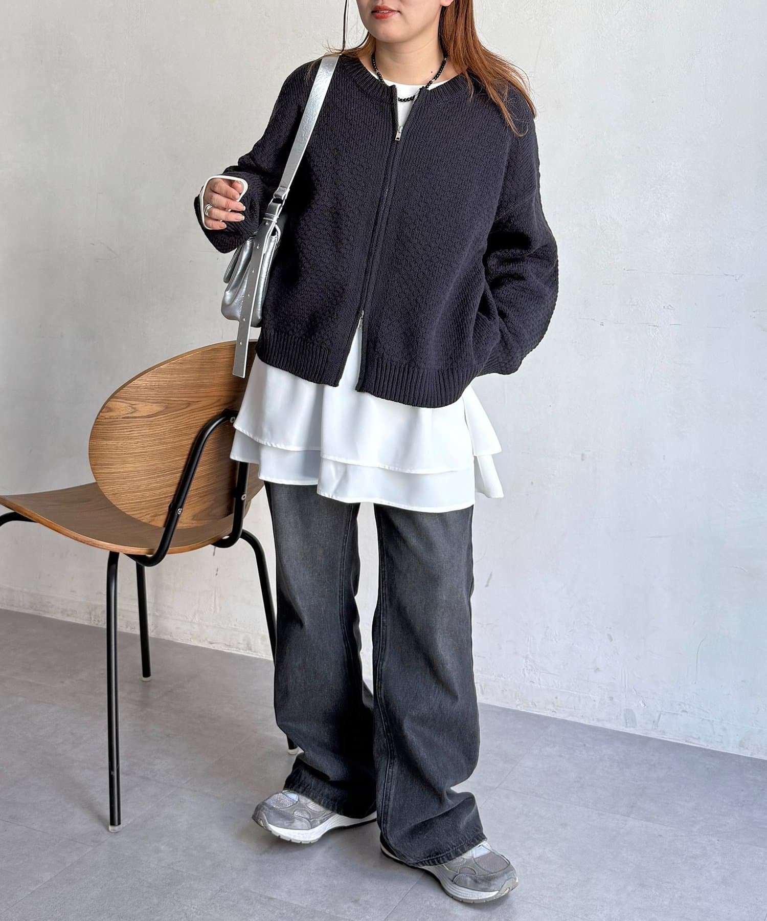 CPCM(シーピーシーエム) ポコポコニットクルージップカーディガン