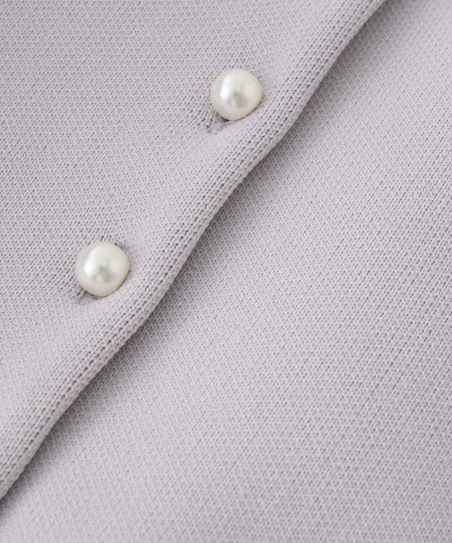 La boutique BonBon(ラブティックボンボン) お袖ぽわんパールニットカーディガン