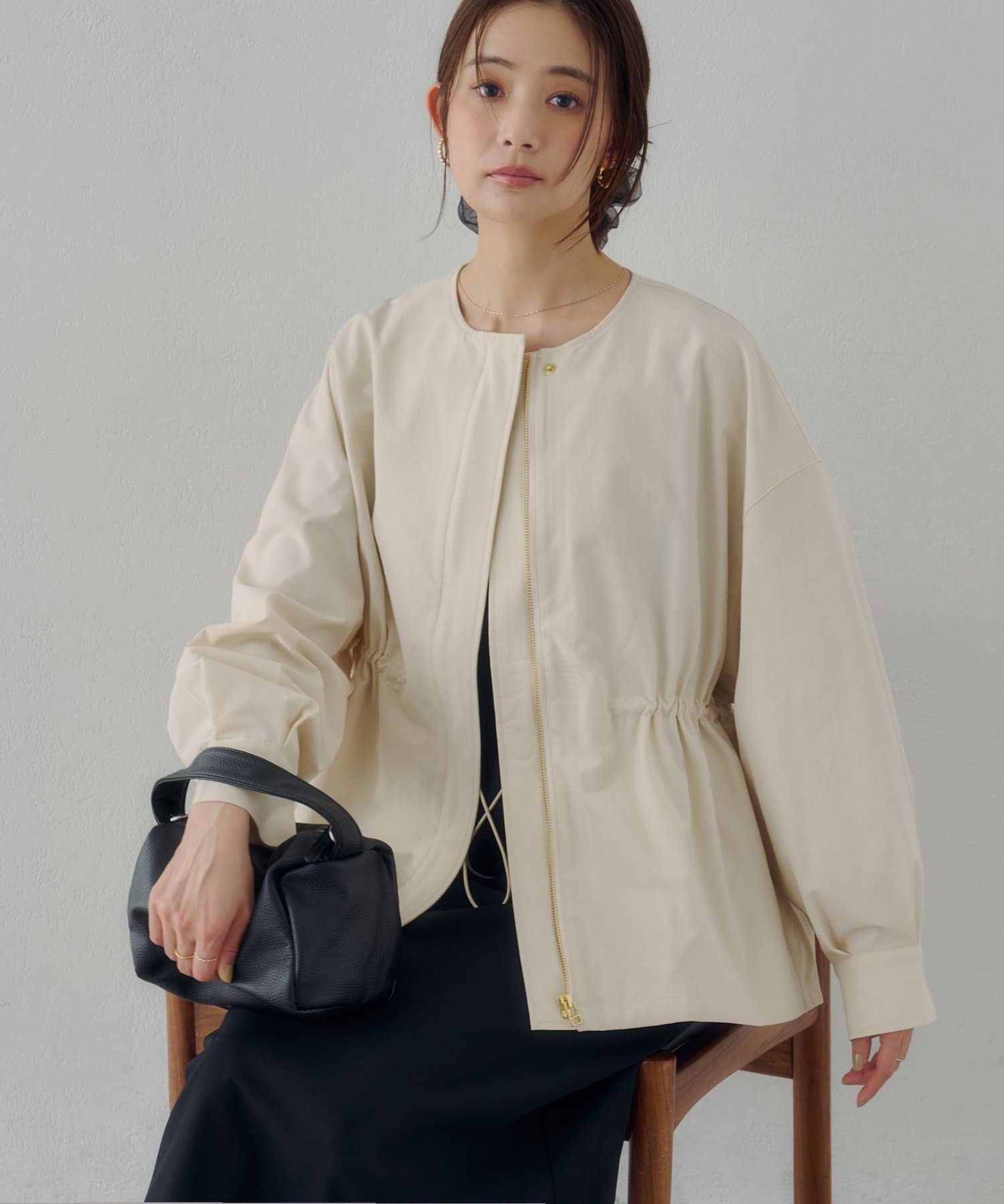 DISCOAT(ディスコート) 【Noka】ウエストギャザーブルゾン