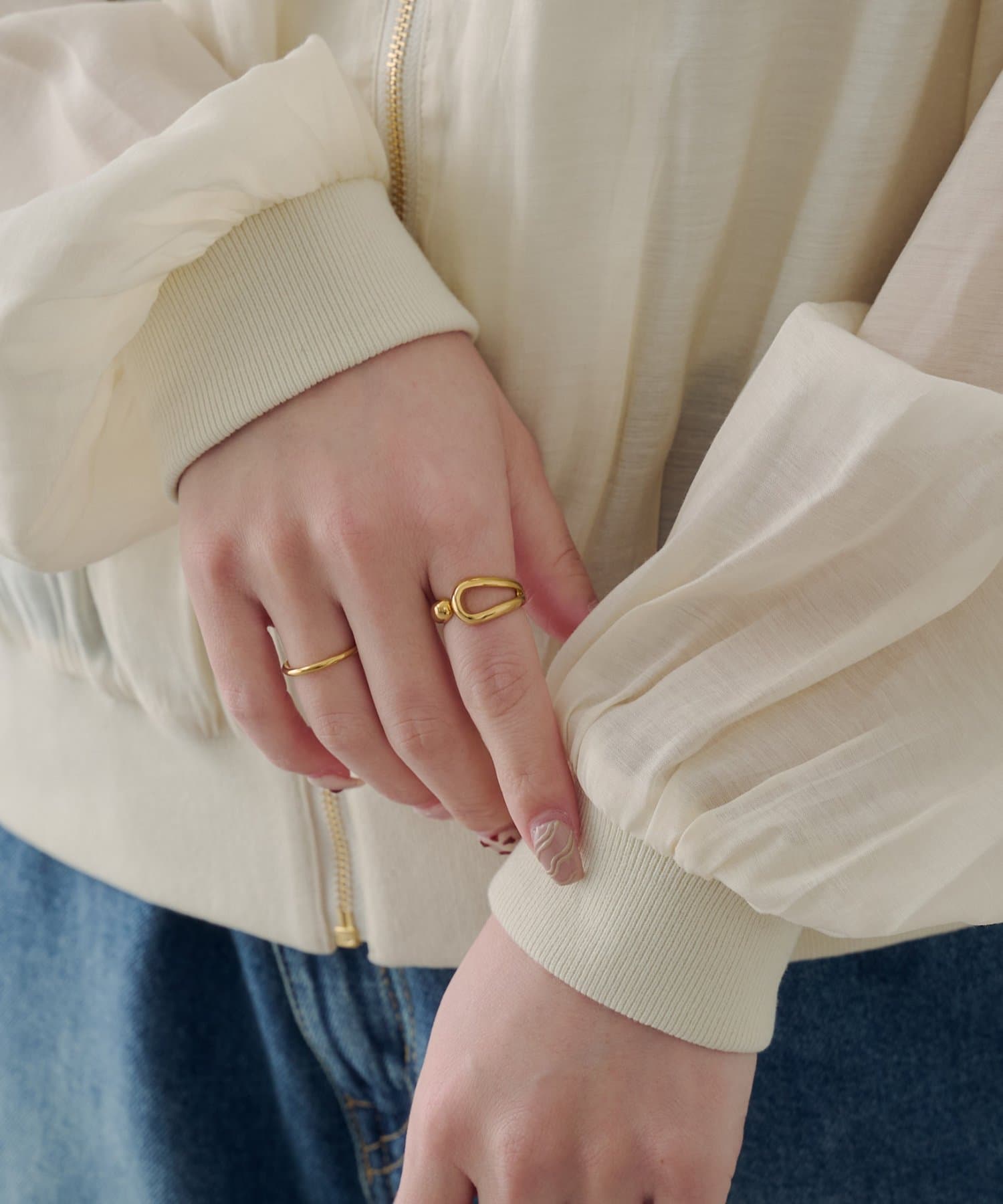 DISCOAT(ディスコート) 【Noka】シアースタッズ使いブルゾン