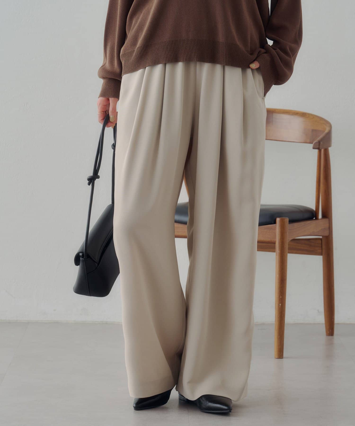 DISCOAT(ディスコート) 【Noka】ウエストギャザーイージーパンツ