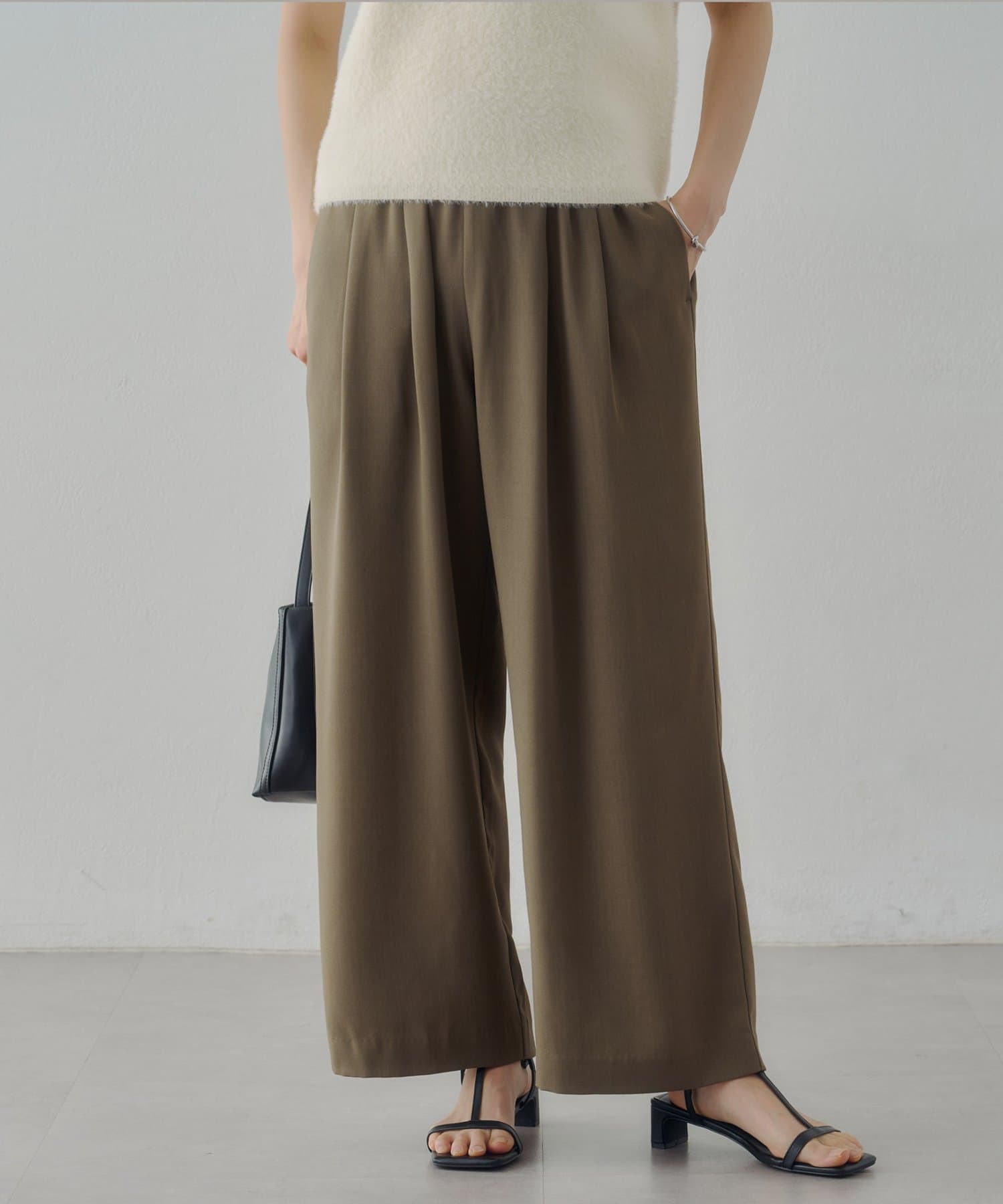 DISCOAT(ディスコート) 【Noka】ウエストギャザーイージーパンツ