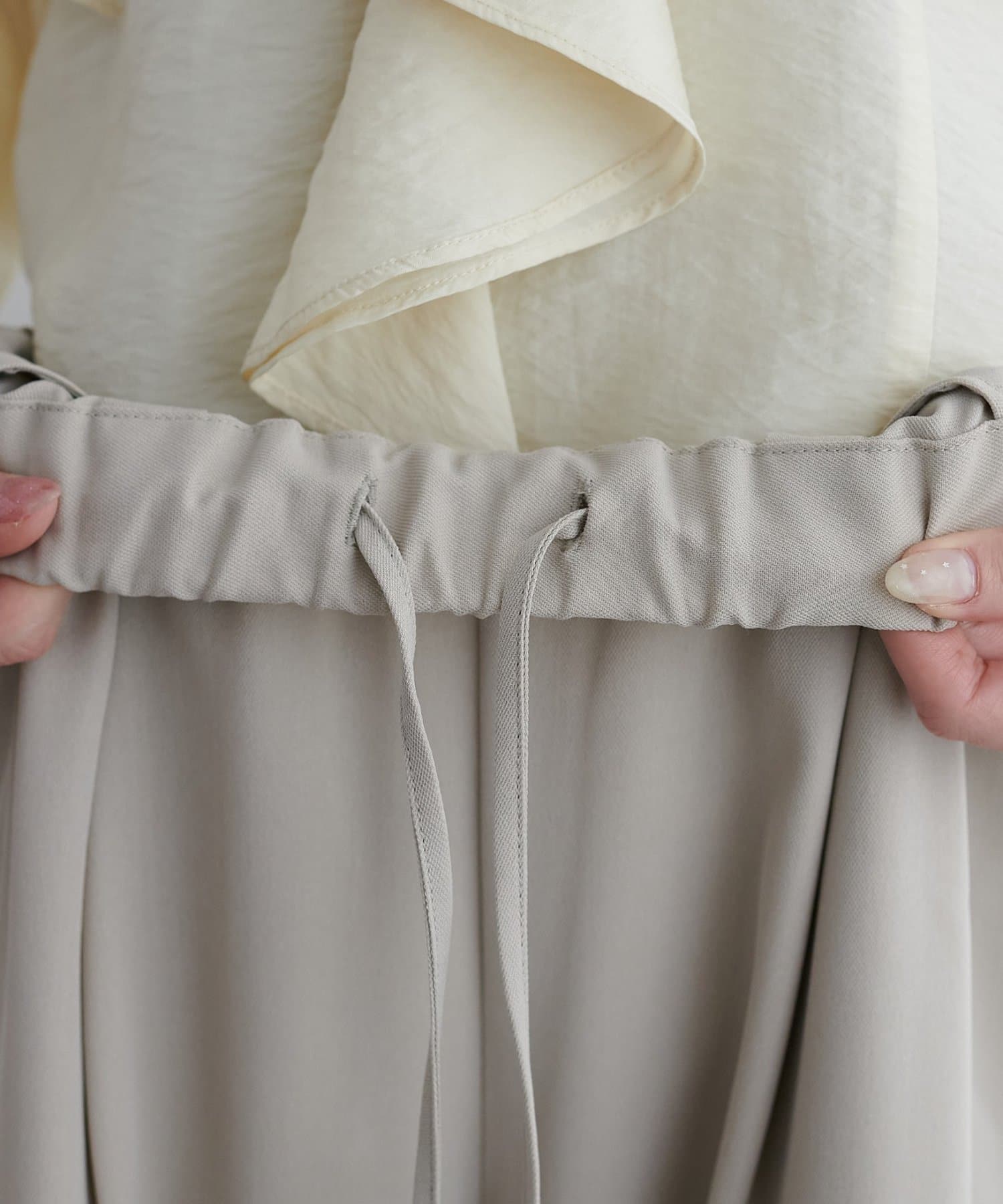 DISCOAT(ディスコート) 【Noka】ウエストギャザーイージーパンツ