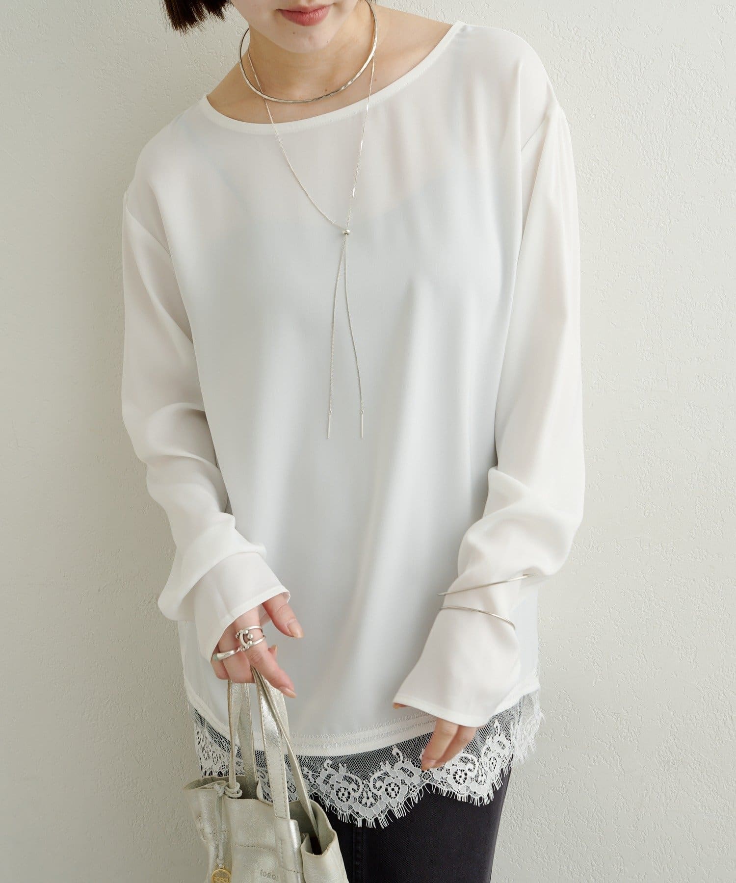 Omekashi(オメカシ) 裾レースTブラウス