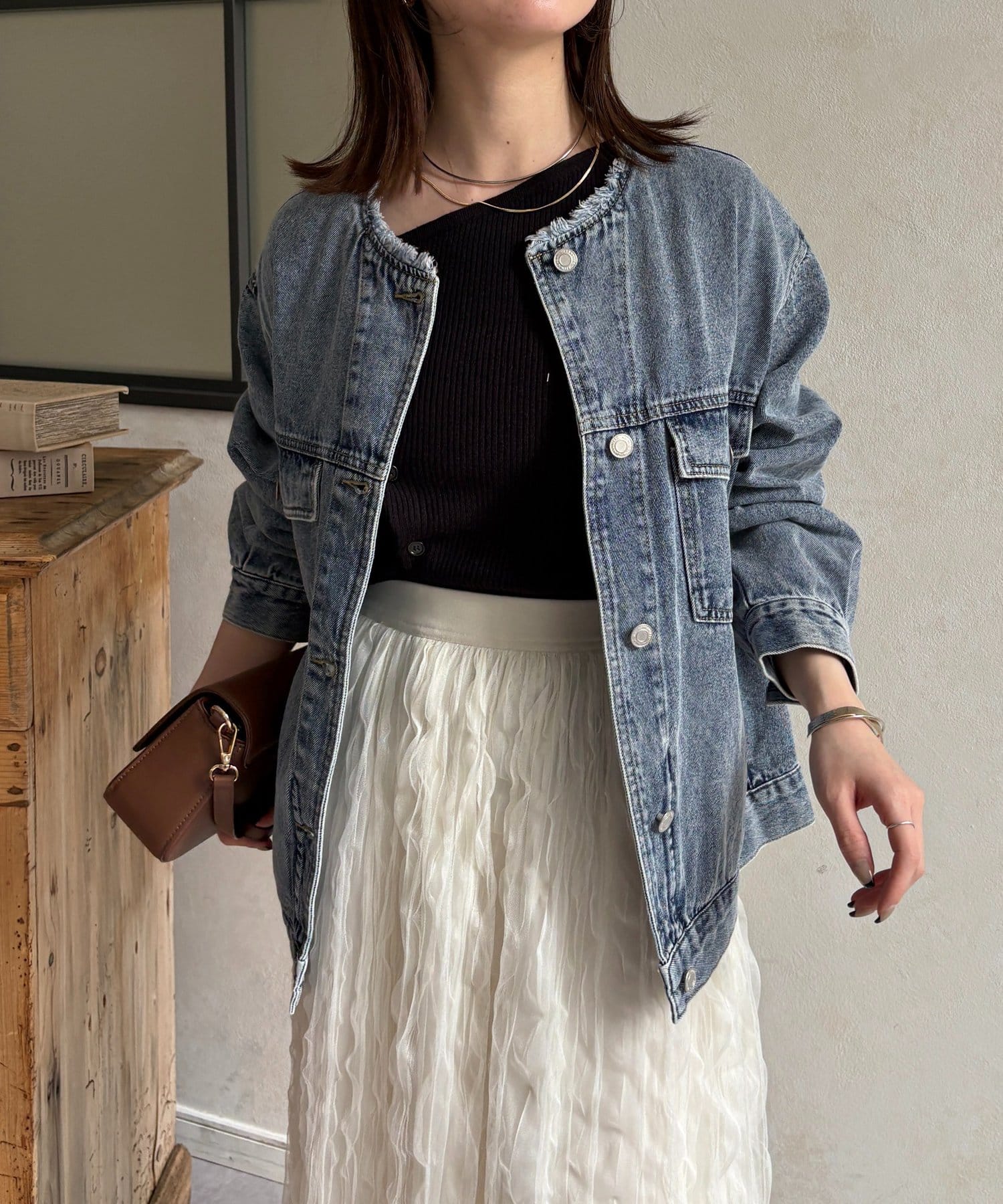 Thevon.(ゼヴォン) ノーカラーフリンジGジャン