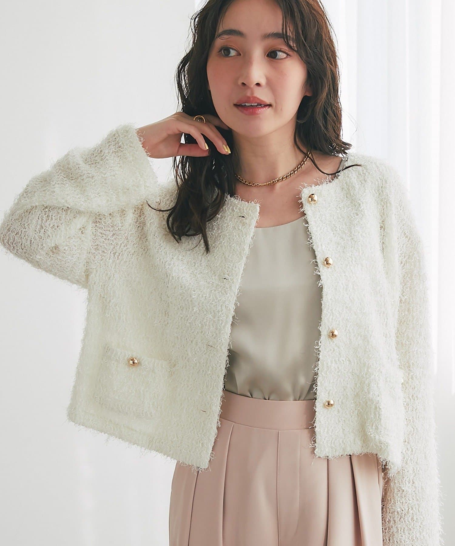 La boutique BonBon(ラブティックボンボン) フェザーカットソージャケットカーデ