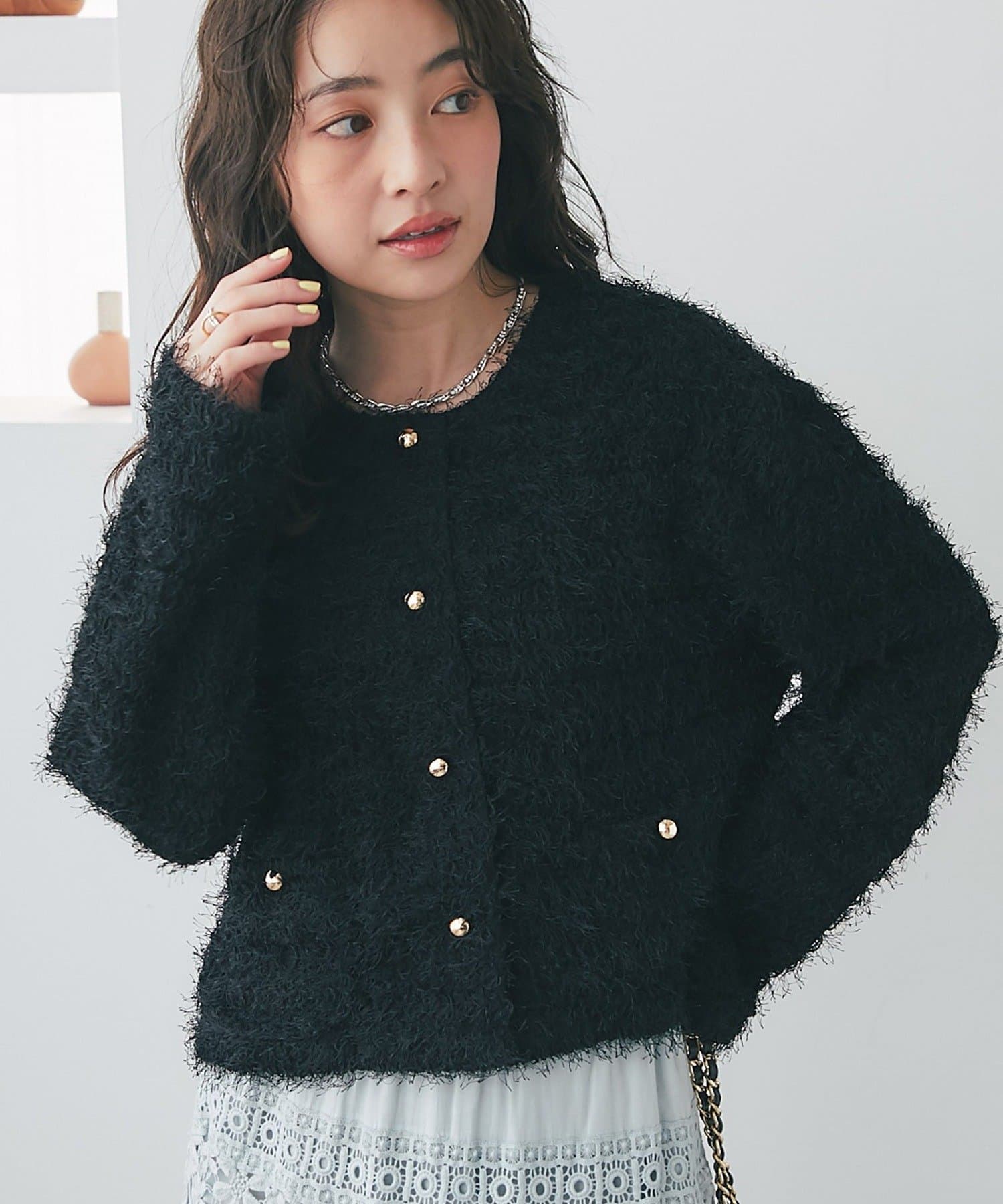 La boutique BonBon(ラブティックボンボン) フェザーカットソージャケットカーデ