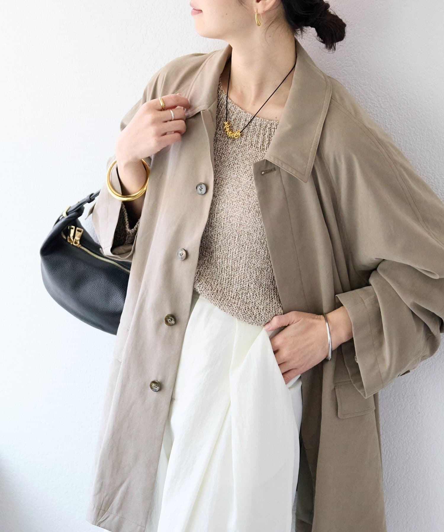 RIVE DROITE(リヴドロワ) 予約【鮮度ある着こなしに】ストール付きテントコート