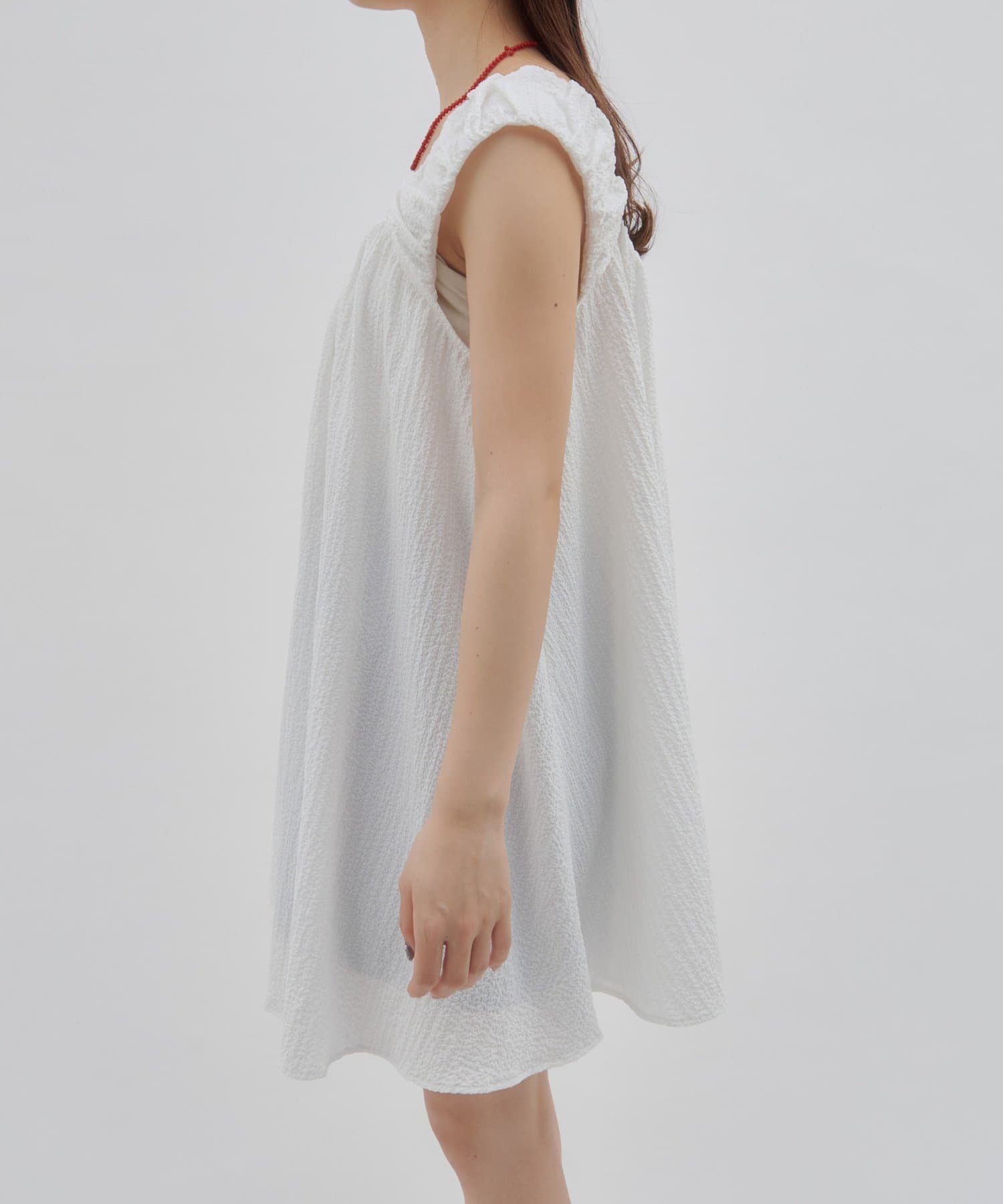 DISCOAT(ディスコート) 【umm.】肩ギャザーリボンチュニック