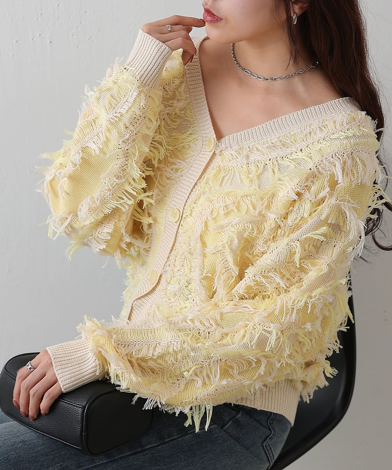 COLONY 2139(コロニー トゥーワンスリーナイン) ウェーブフリンジカーディガン