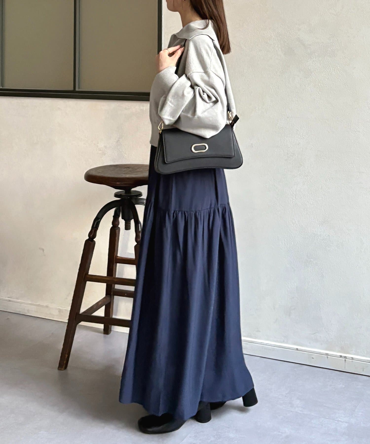 Thevon.(ゼヴォン) 襟付きニットセットキャミワンピース