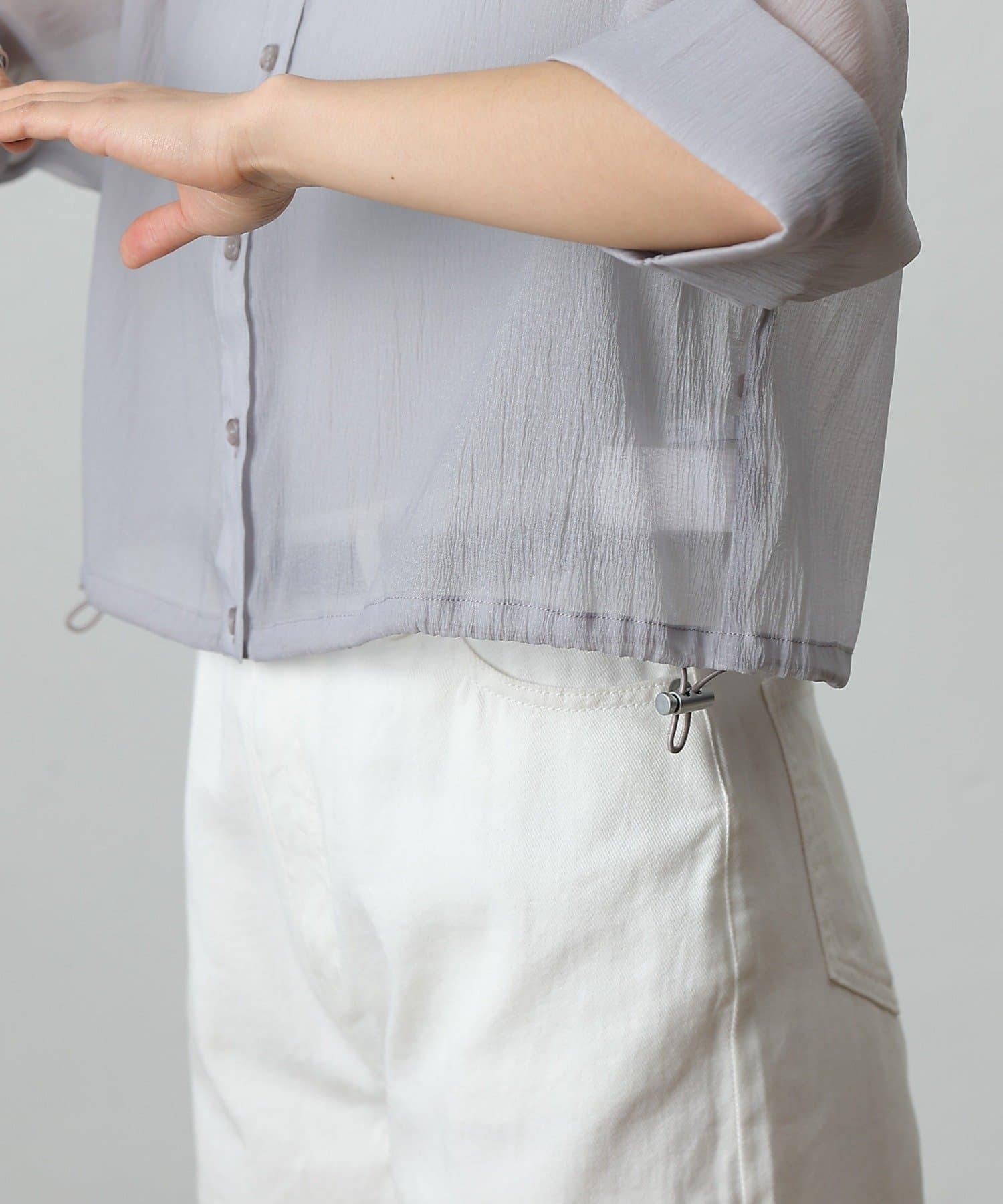 COLONY 2139(コロニー トゥーワンスリーナイン) 【リバイバル】シアー裾ドロストワイドスリーブシャツ