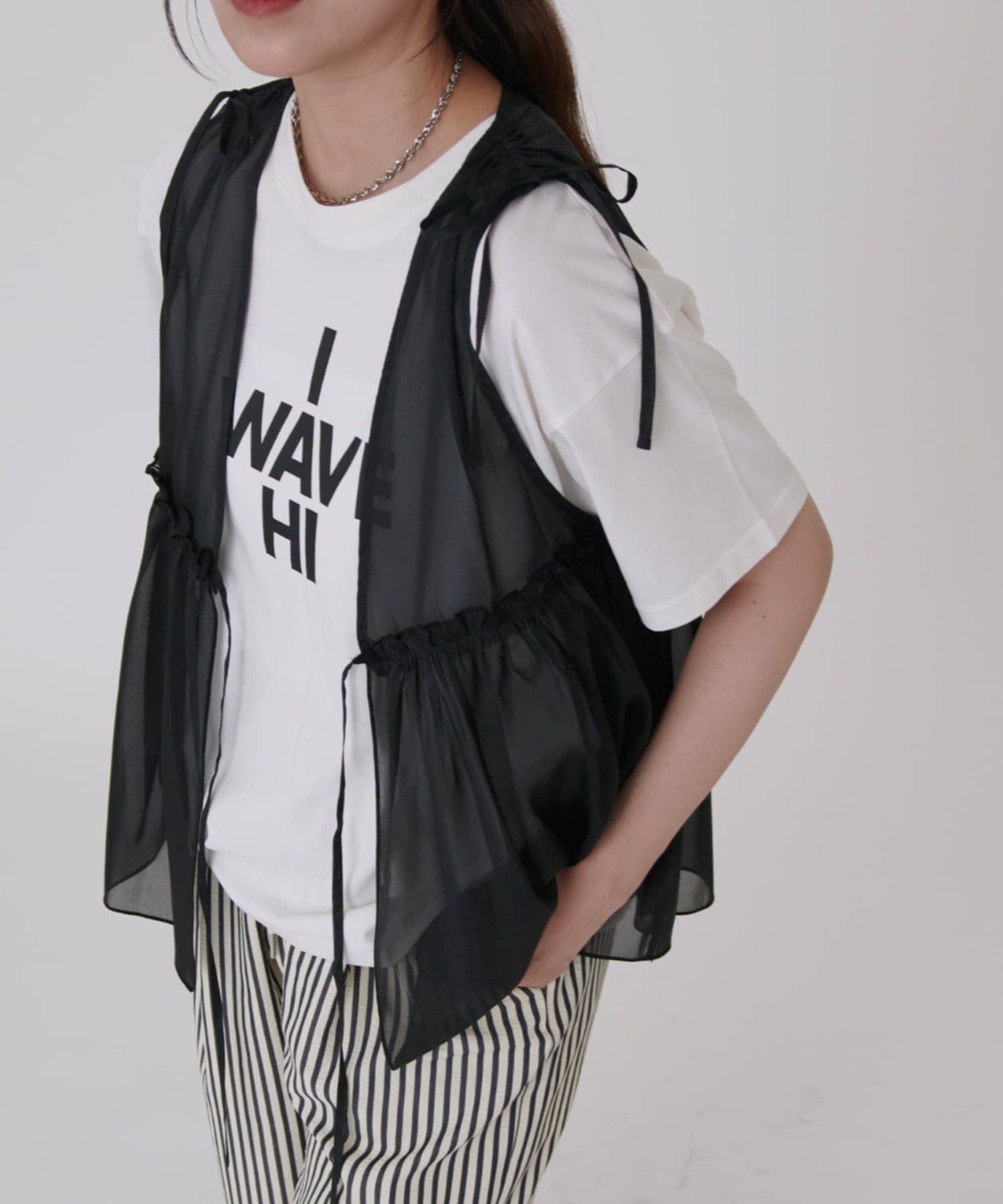 COLONY 2139(コロニー トゥーワンスリーナイン) シアーギャザーリボンベスト