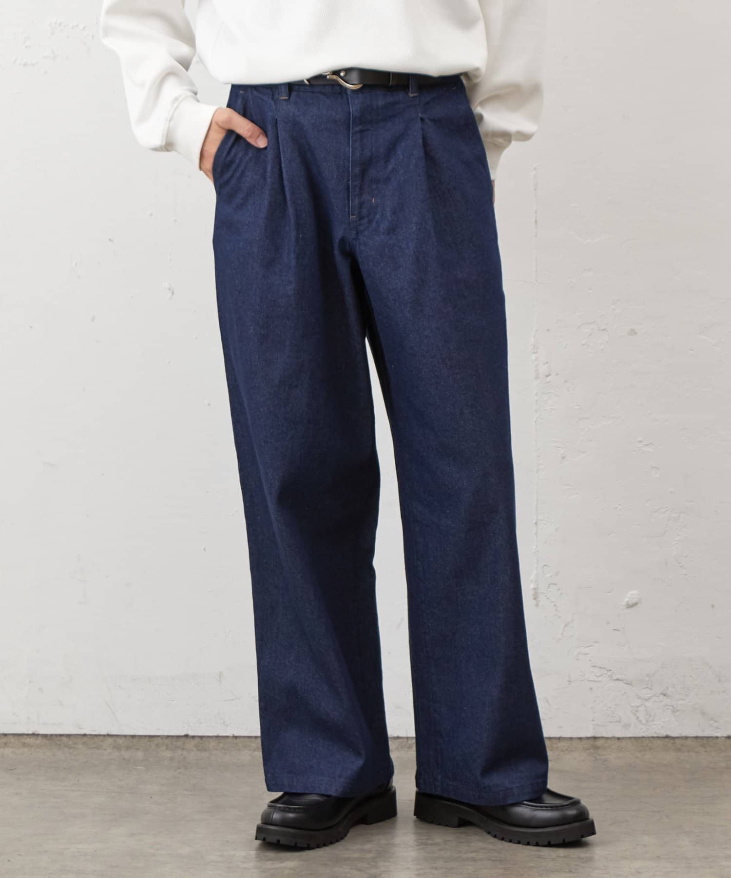 COLONY 2139(コロニー トゥーワンスリーナイン) 【セットアップ対応】ナチュラルスラブデニム1タックワイドスラックス