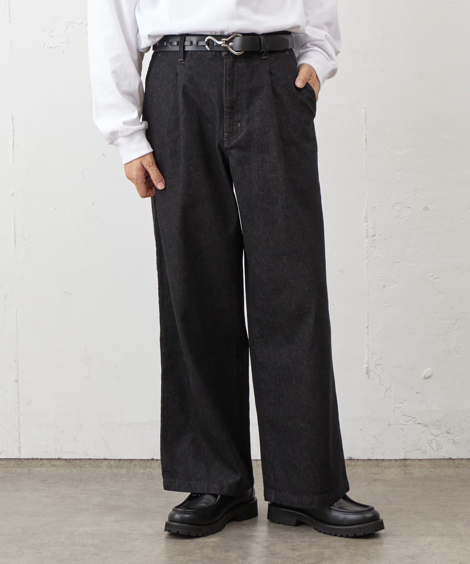 COLONY 2139(コロニー トゥーワンスリーナイン) 【セットアップ対応】ナチュラルスラブデニム1タックワイドスラックス