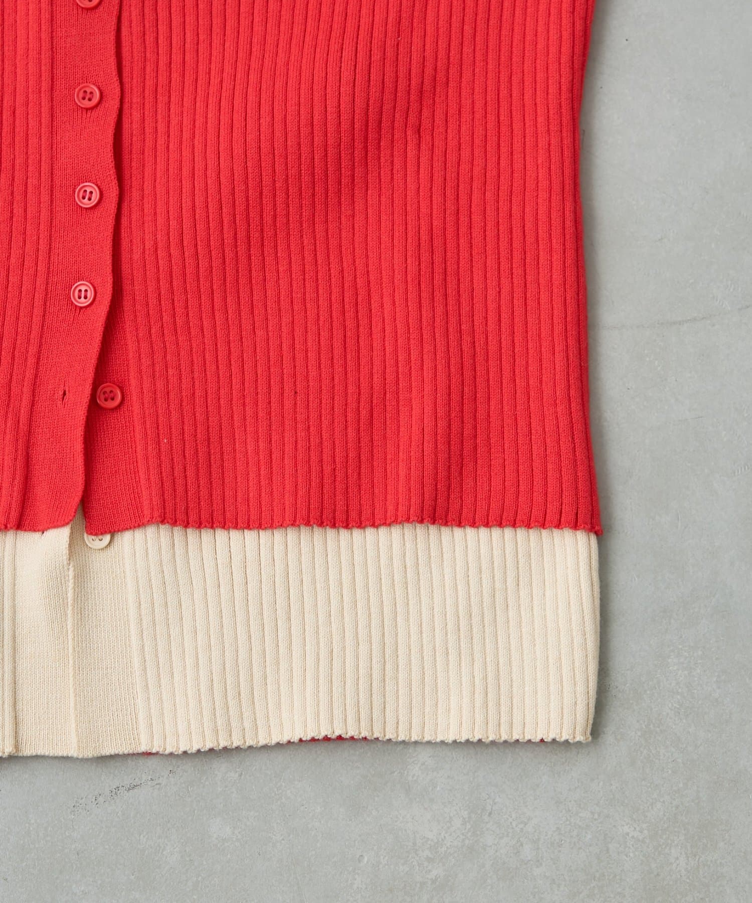 CIAOPANIC TYPY(チャオパニックティピー) 【マイナス3kg見え】レイヤードライクマルチウェイ配色リブニットカーデ