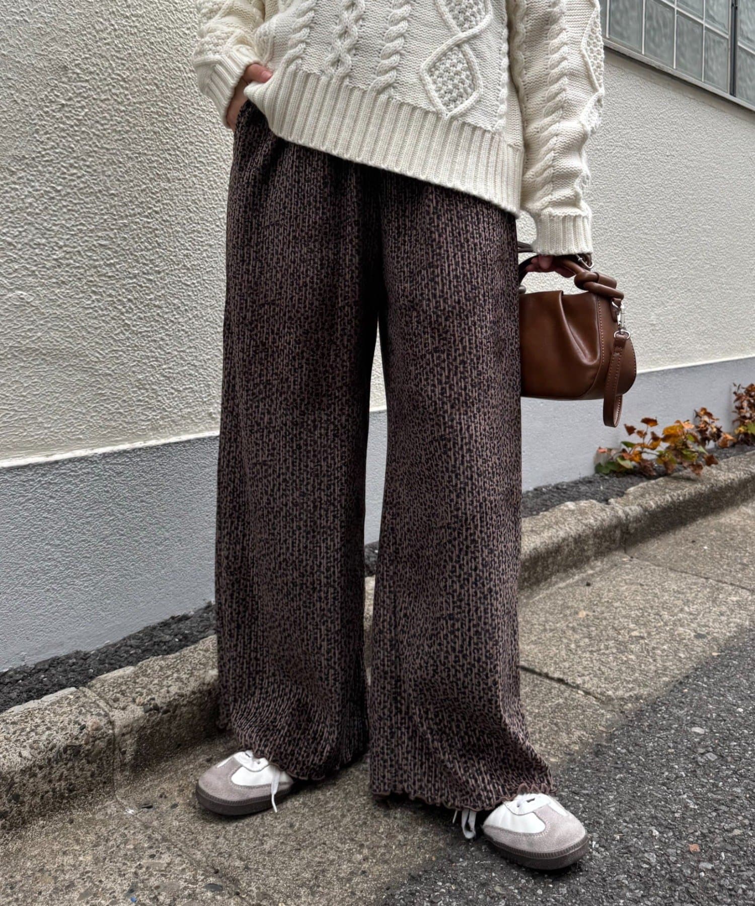 CIAOPANIC TYPY(チャオパニックティピー) ベロアリブアソート柄ワイドイージーパンツ