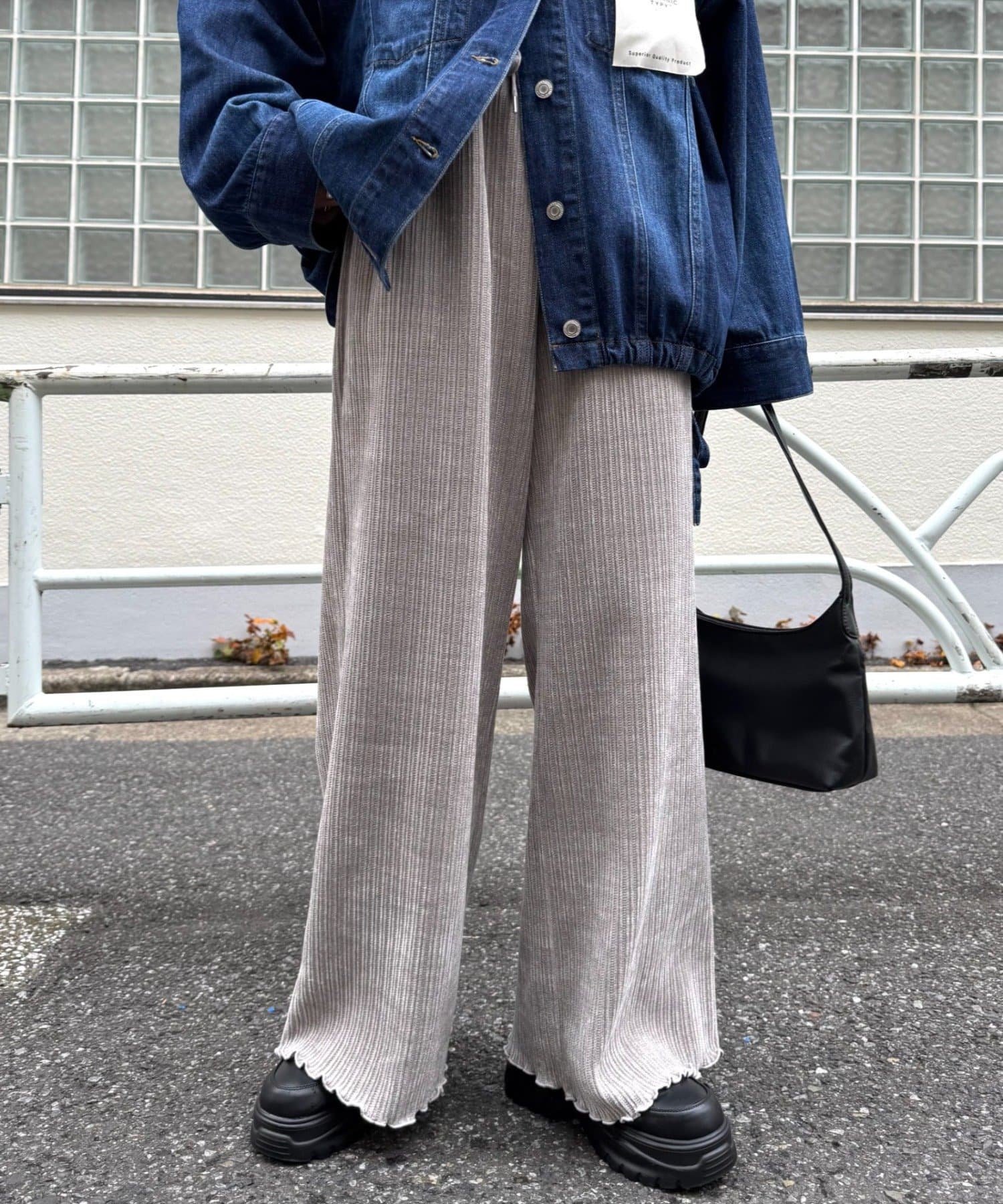 CIAOPANIC TYPY(チャオパニックティピー) ベロアリブアソート柄ワイドイージーパンツ