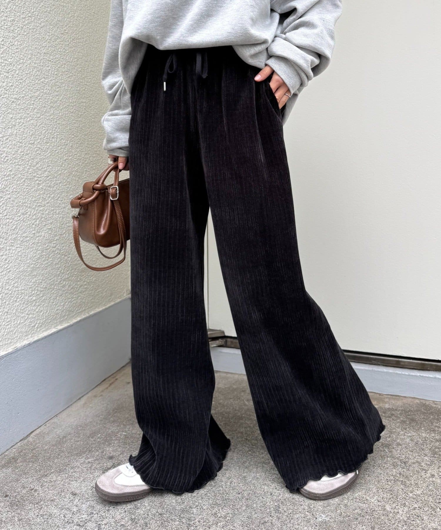 CIAOPANIC TYPY(チャオパニックティピー) ベロアリブアソート柄ワイドイージーパンツ