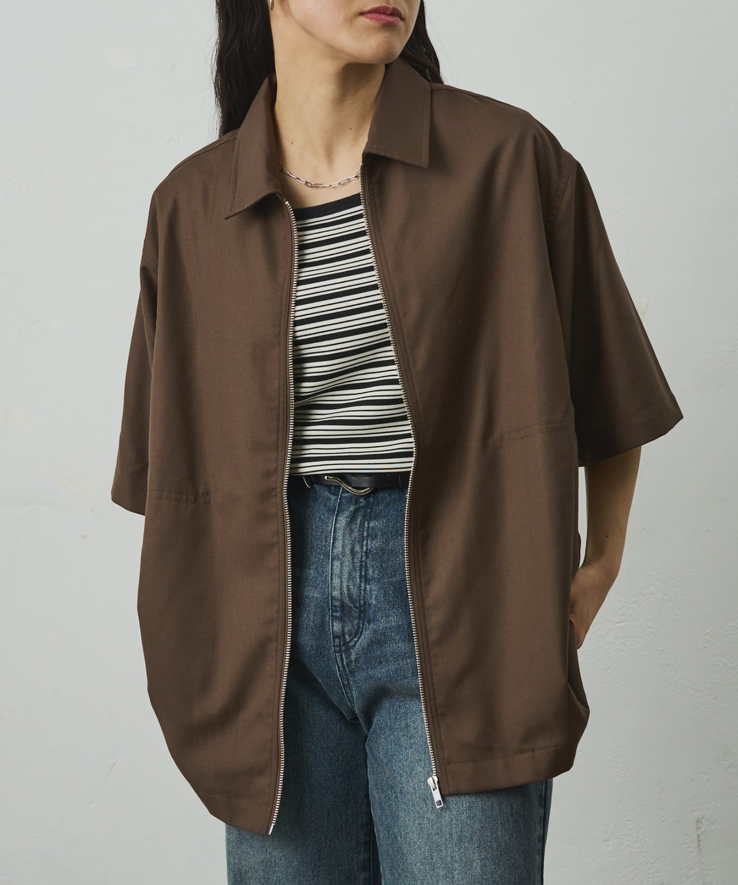 COLONY 2139(コロニー トゥーワンスリーナイン) 【セットアップ対応】コンフォートツイル半袖ZIPシャツ