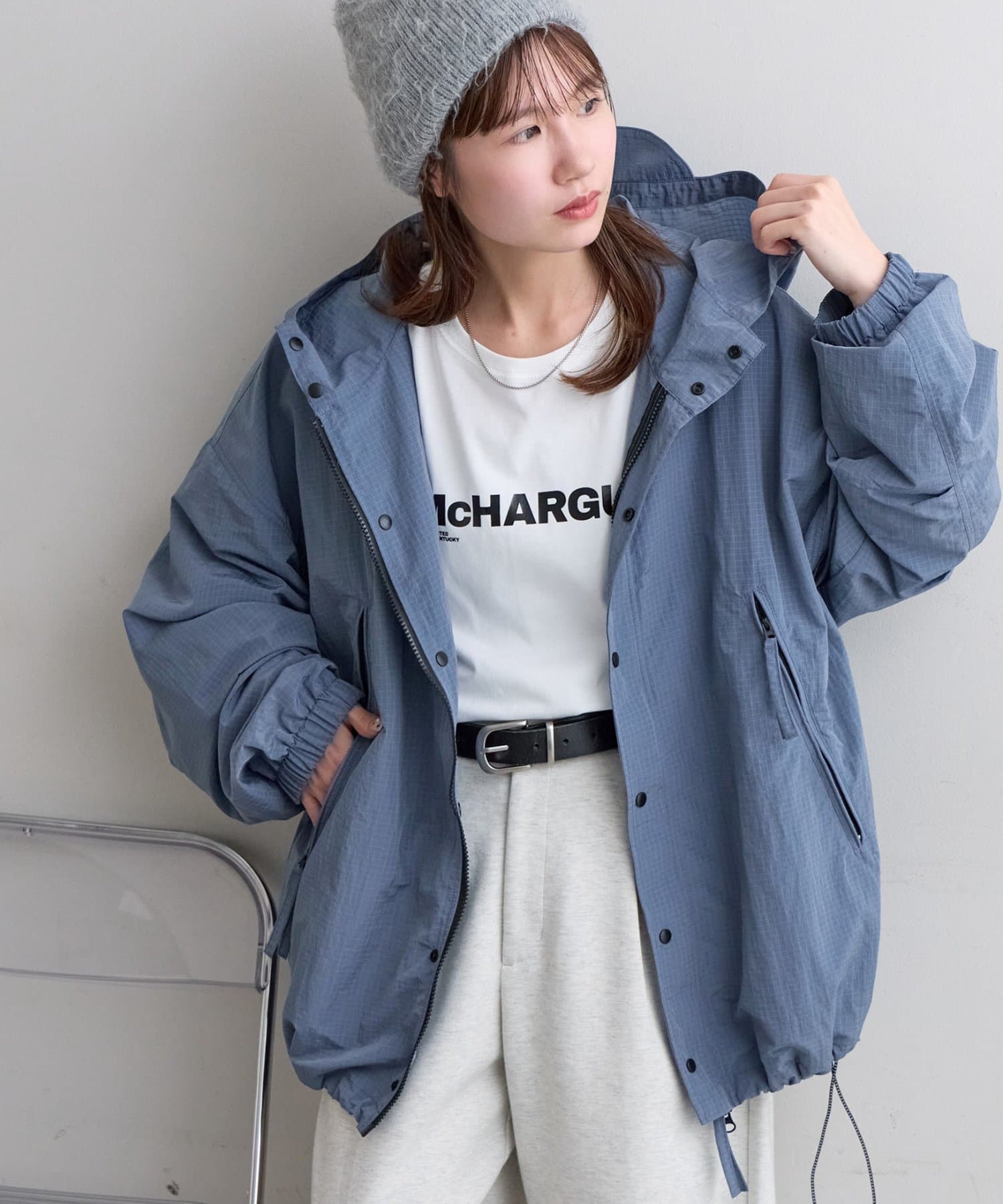 DISCOAT(ディスコート) 【Enlude/ユニセックス】リップストップナイロンフード付きジャケット