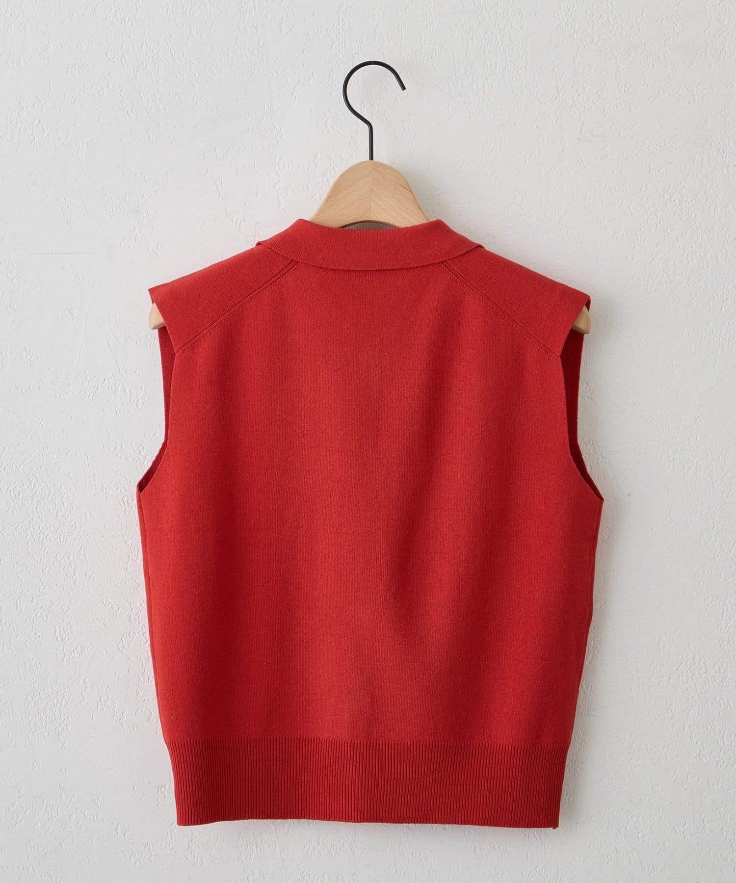 DISCOAT(ディスコート) 【UVカット】サラモチ衿付き前開きノースリーブ